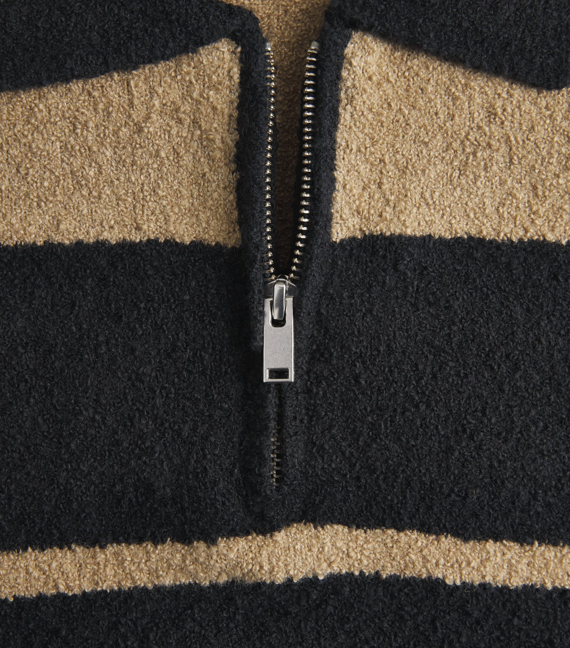 Samsøe Samsøe Mens Stripe Sanino Quarter-Zip Sweater Washed Black St. Image 6