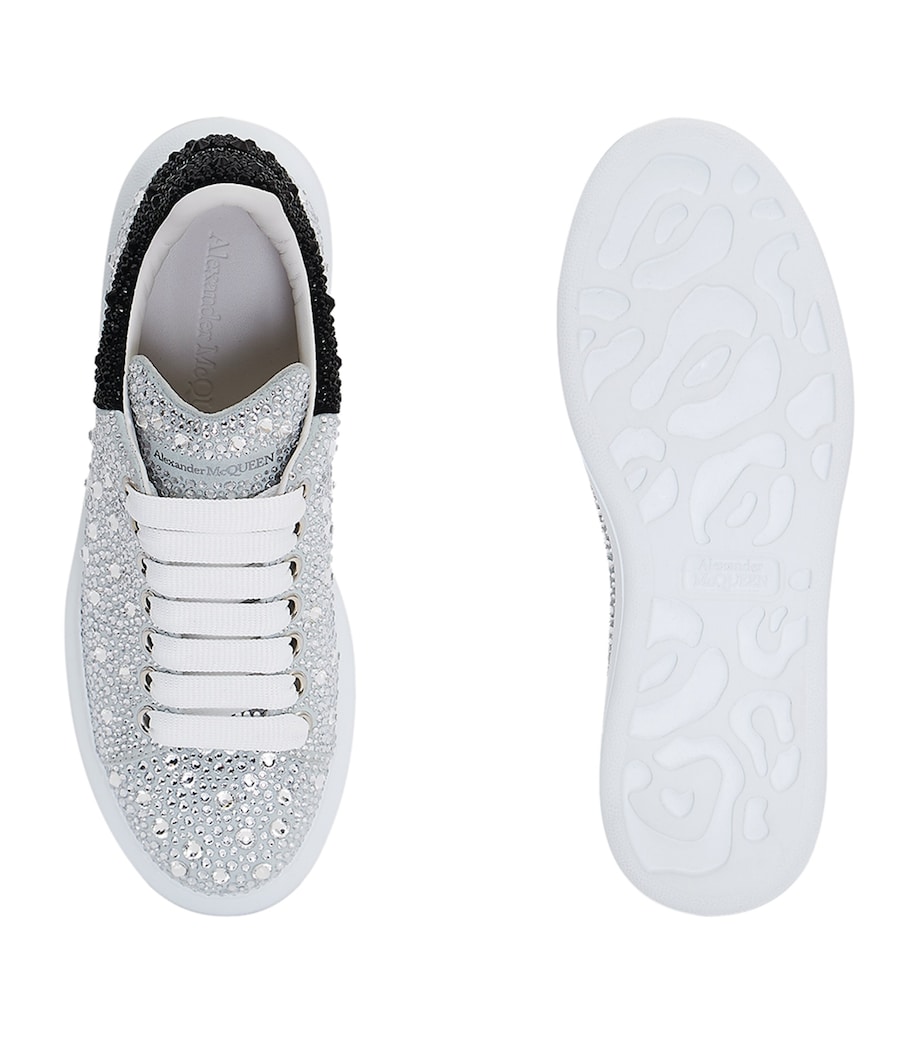 Leather Crystal-Embellished Oversized Sneakers 9329 Image 3
