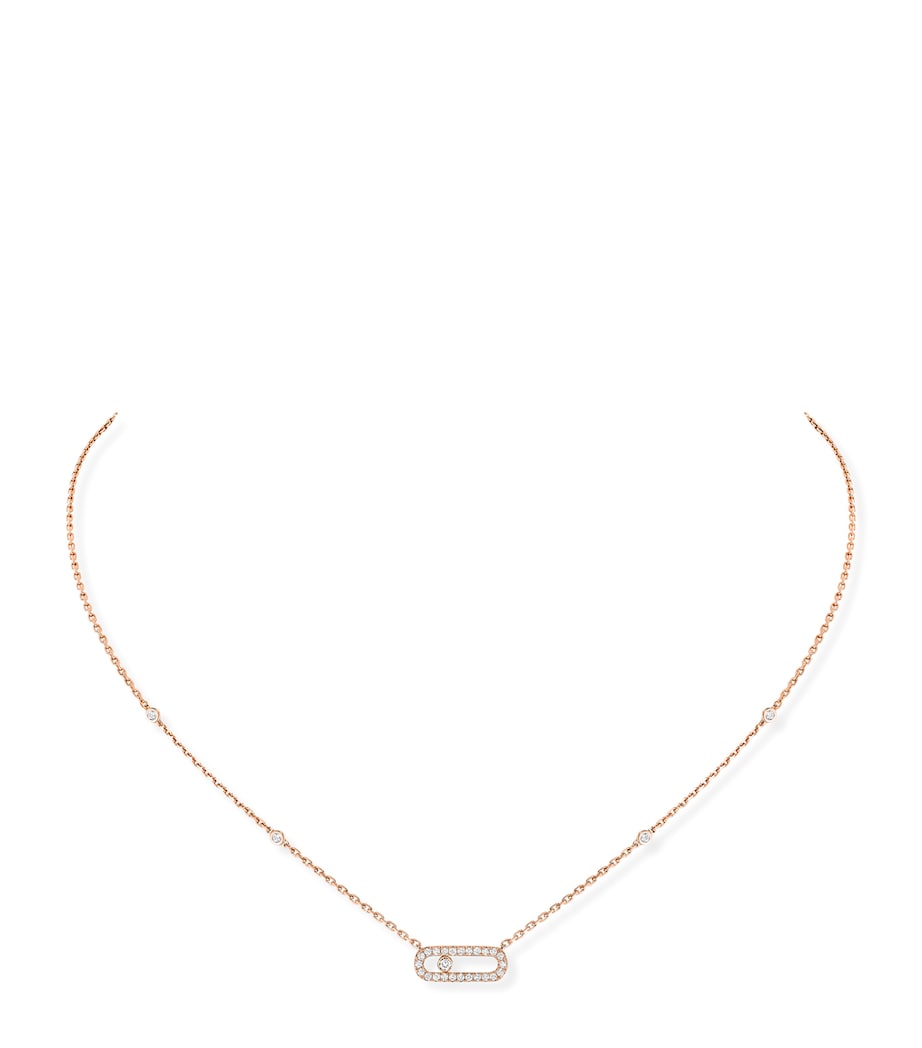 Messika Move Uno Pink Gold and Diamond Pavé Necklace Pink Gold Image 1