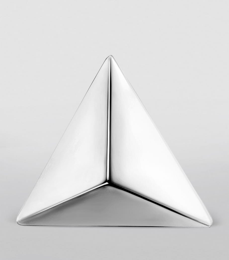 White Gold Faceted Triangle Threaded Stud Earring (3.5mm) WHITE GOLD Image 3