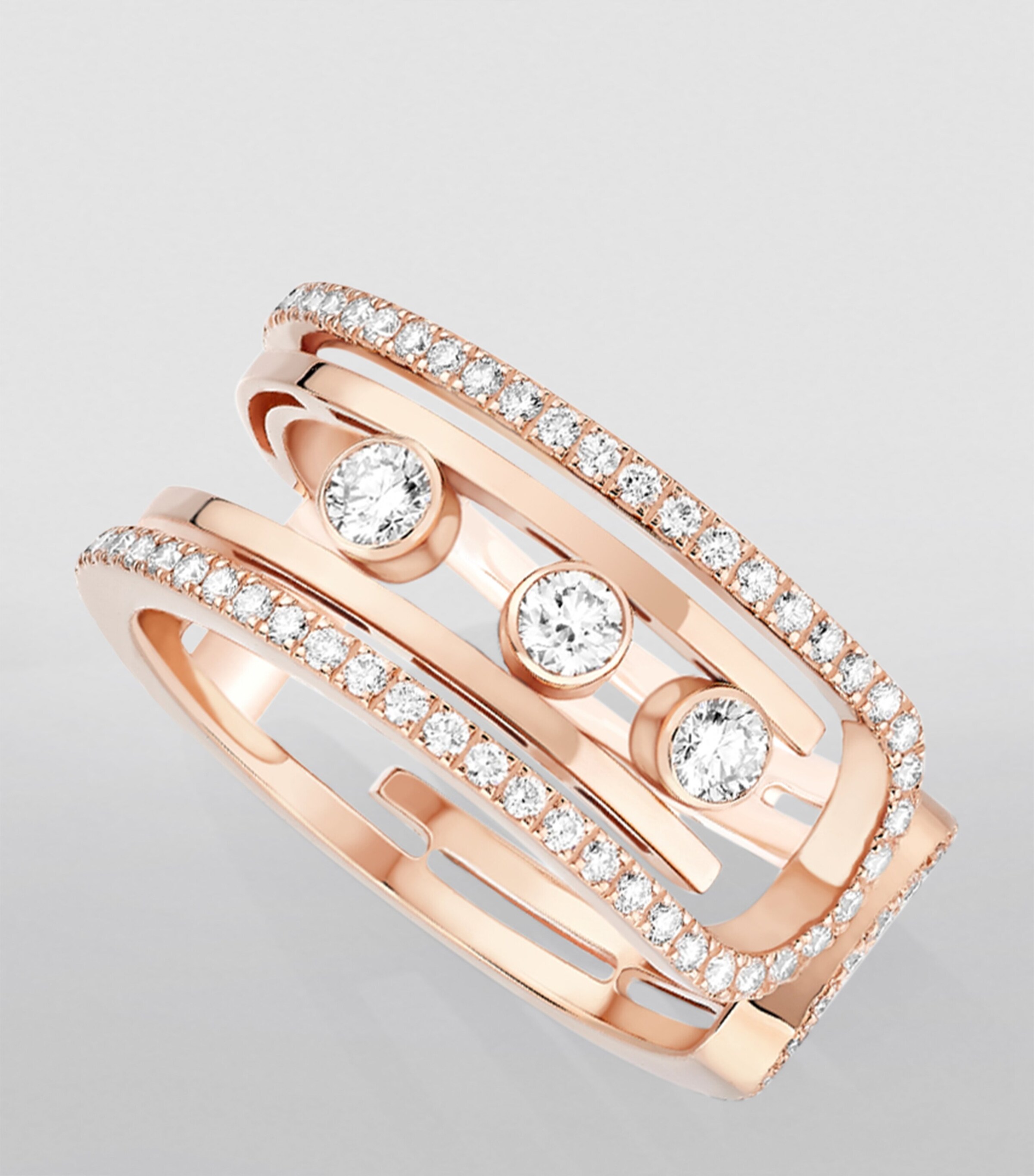 Rose Gold and Diamond Move 10th Birthday Ring PINK GOLD Image 2