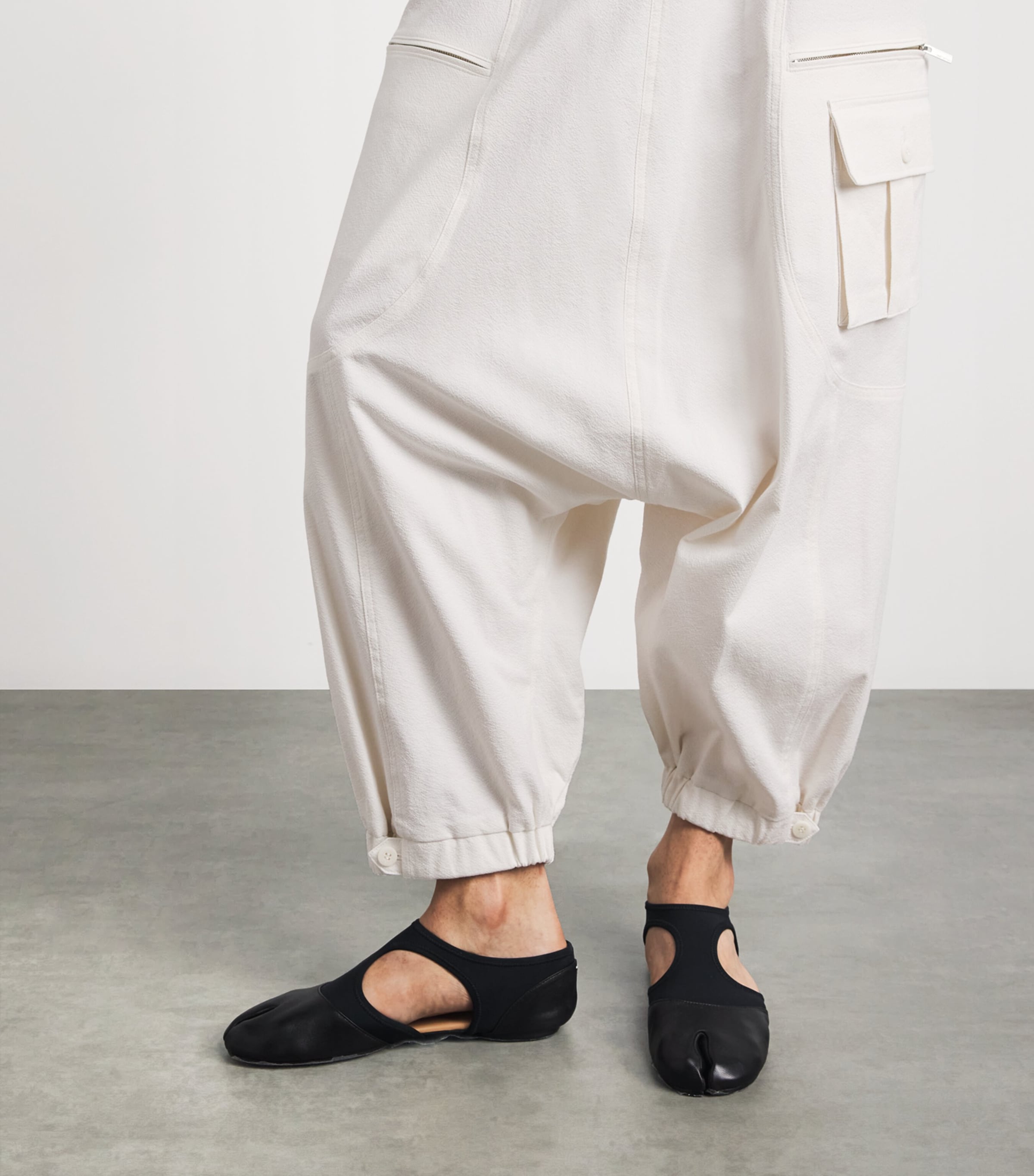 Issey Miyake Womens Grainy Pants Cargo Trousers Off White Image 3