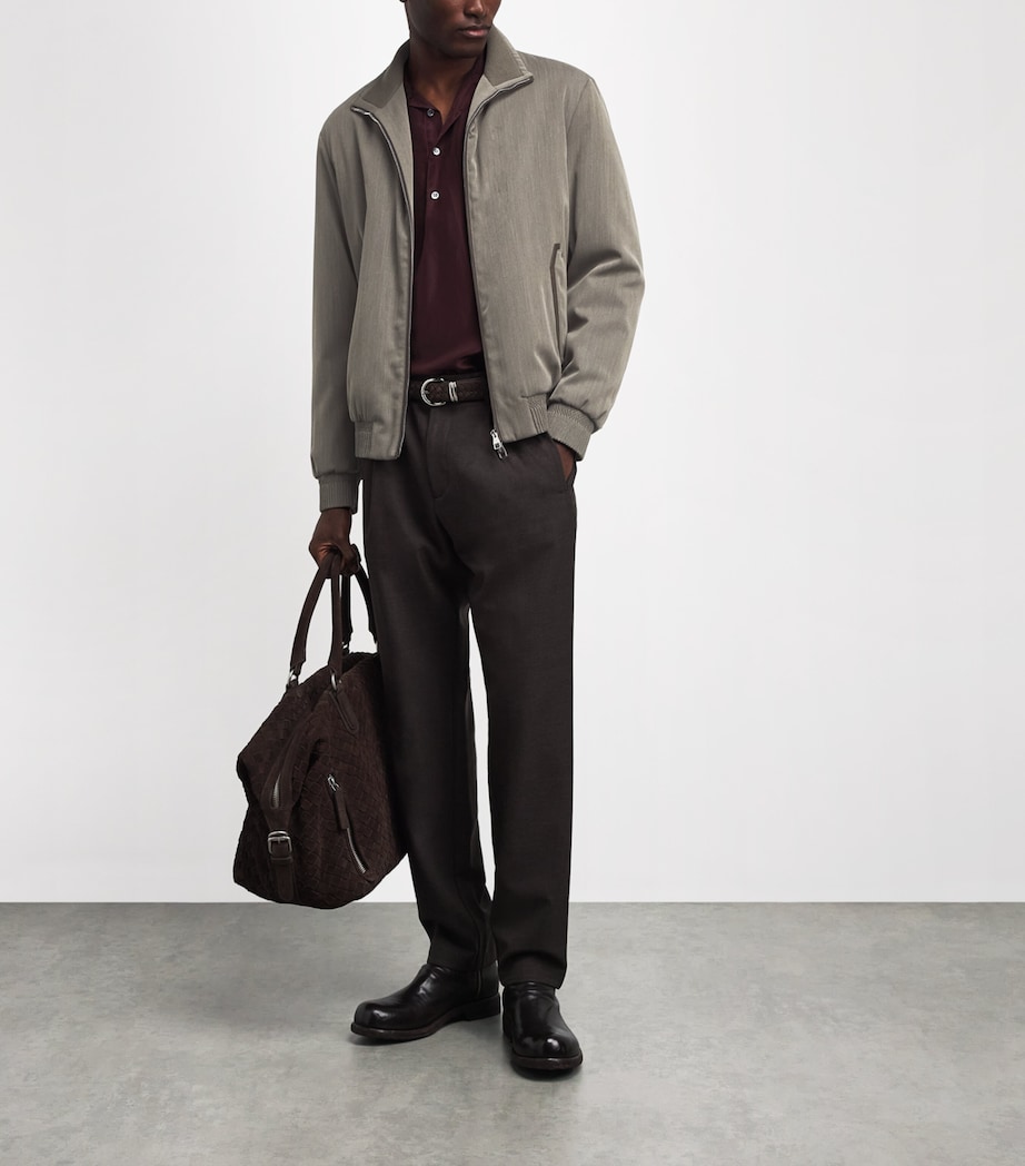 Brett Johnson Mens Wool-Blend Bomber Jacket Verde Lieve Image 2