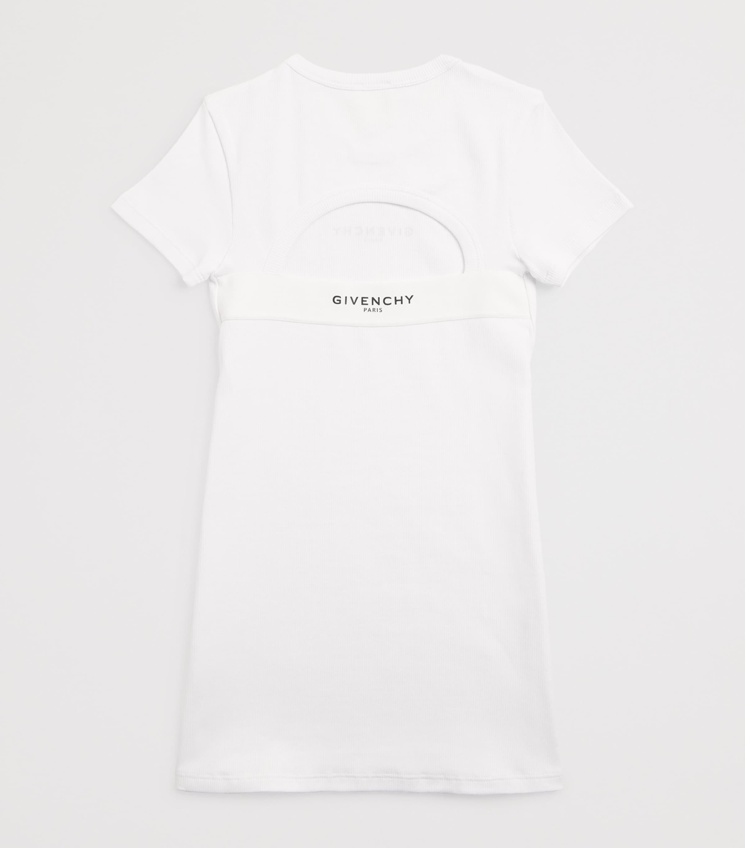 Stretch-Cotton Logo Short-Sleeve Dress (4-12+ Years) H31222/10PWHITE Image 2