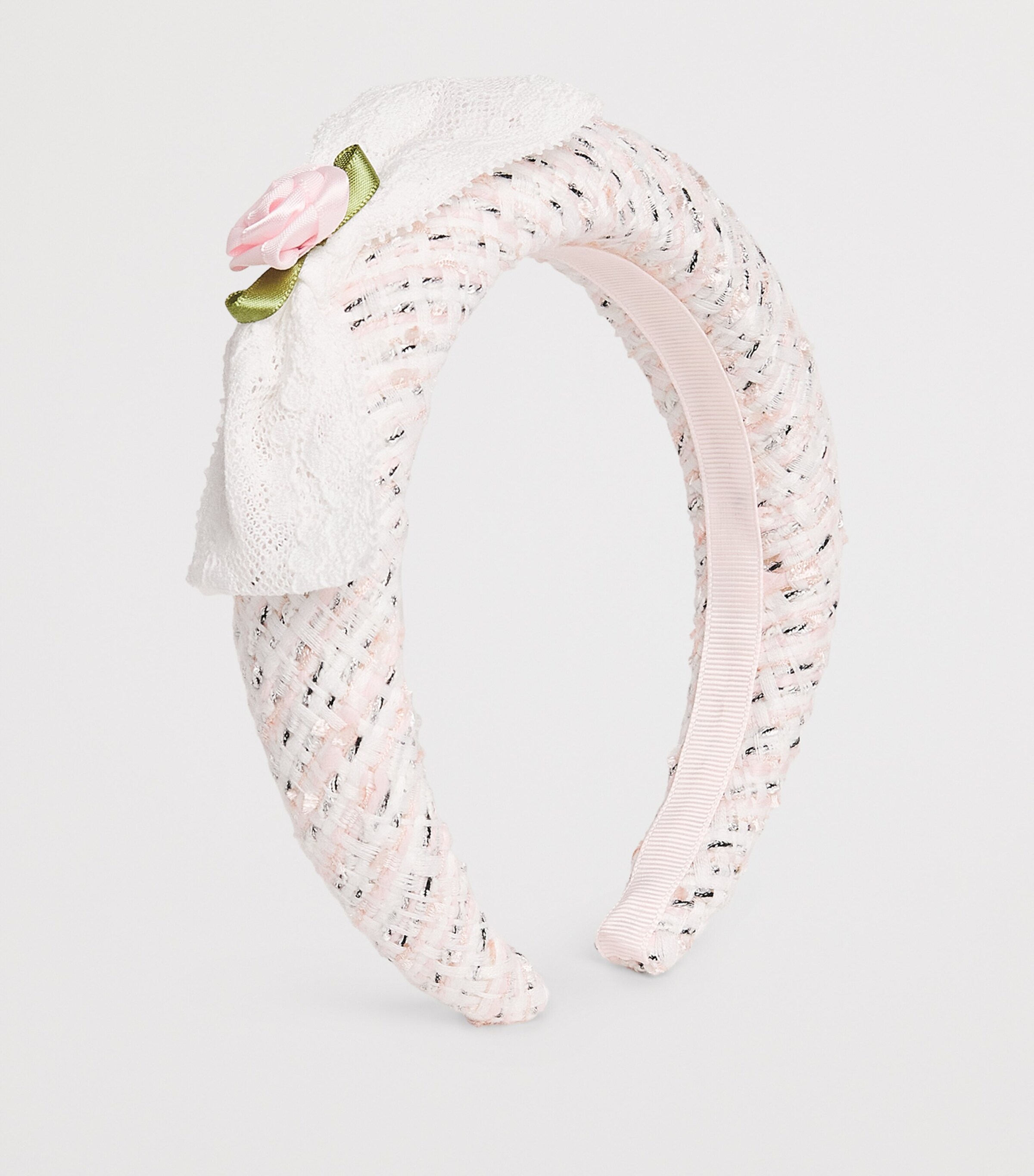 Self-Portrait Kids Bouclé Lace Bow Headband Image 2