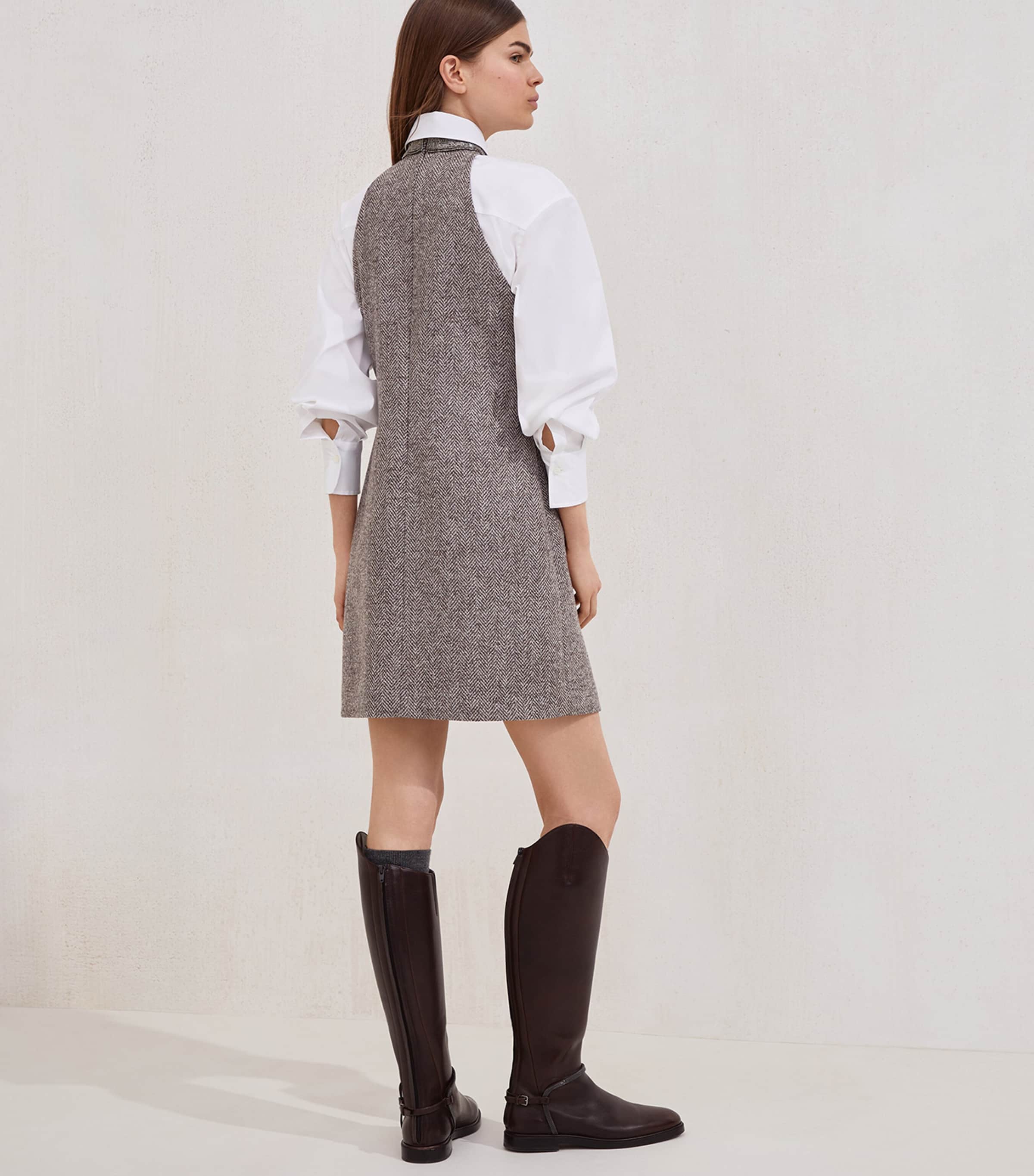 Wool-Blend Tweed Mini Dress C136 Image 5