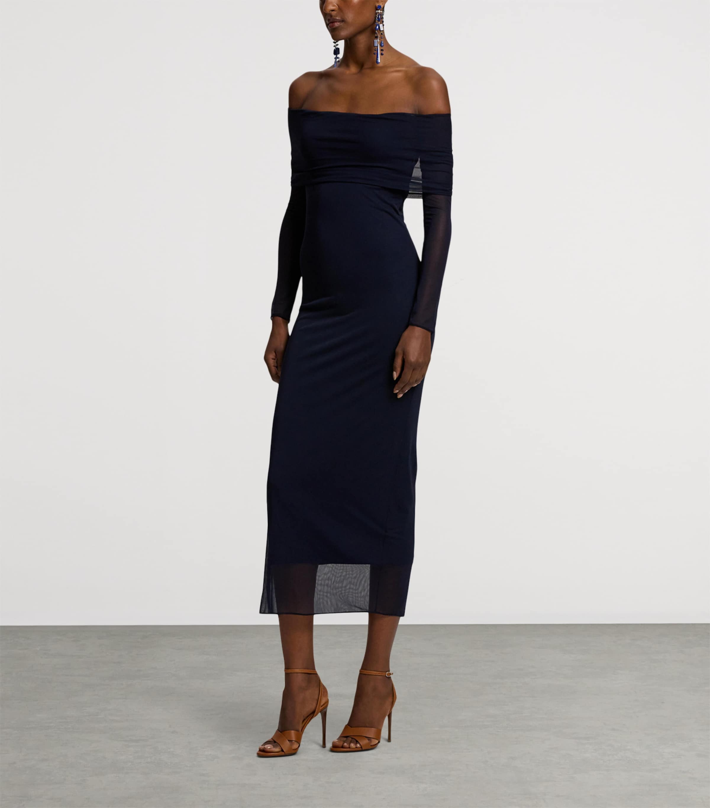 Jersey Audria Midi Dress NAVY-410 Image 9