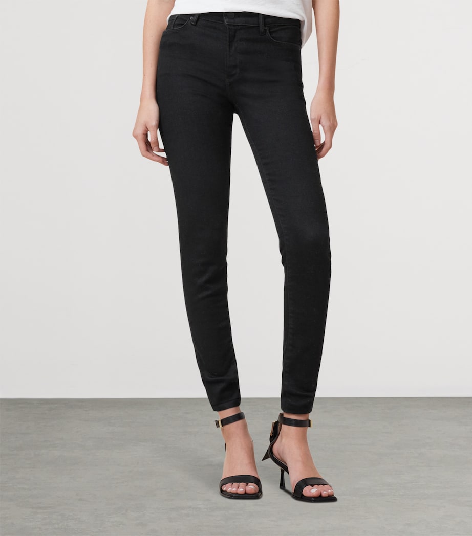 AllSaints Womens Miller Size Me Skinny Jeans Black Image 4