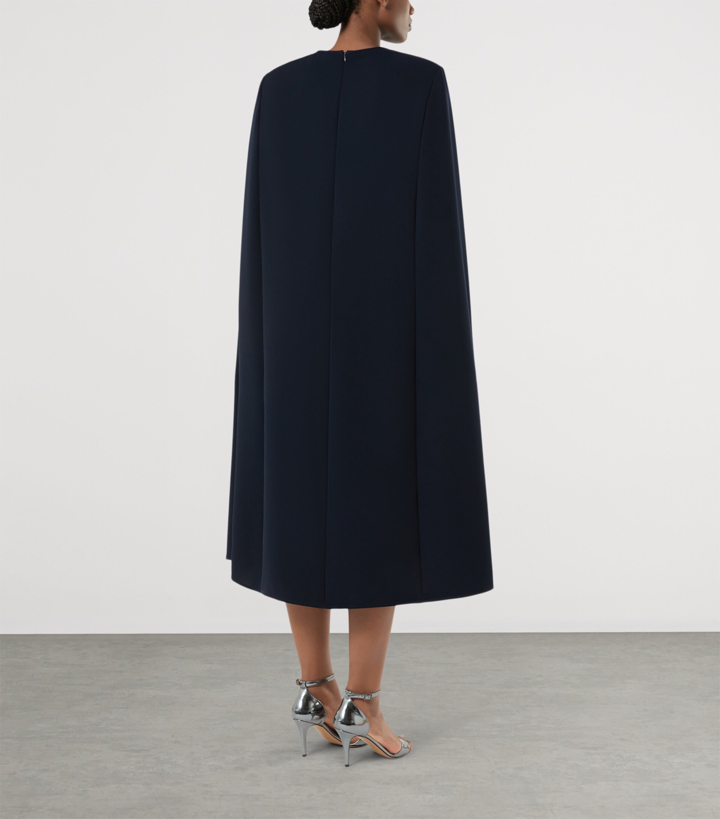 Marina Rinaldi Womens Cape-Detail Midi Dress Midnightblue Image 3