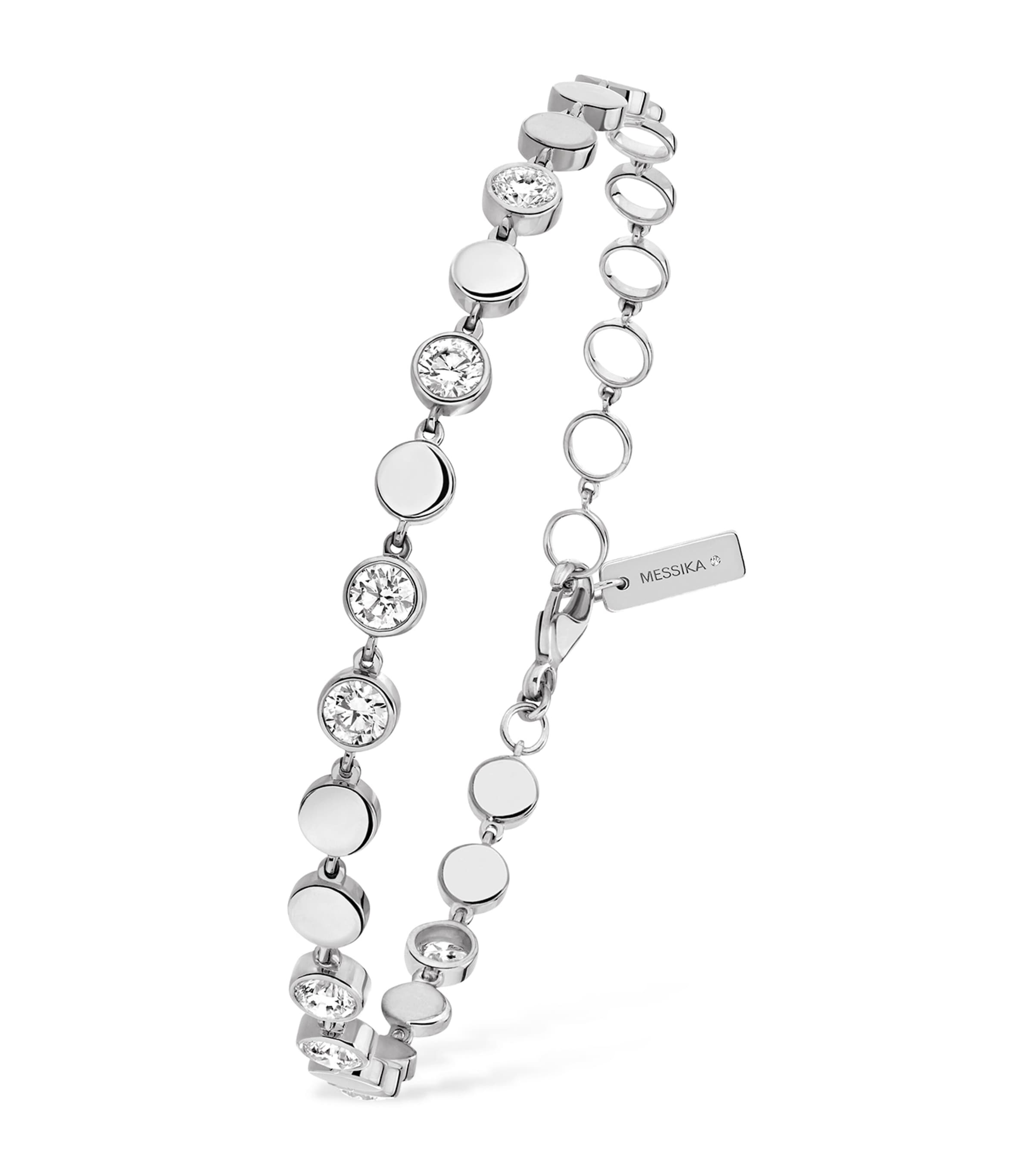 Messika White Gold And Diamond D-vibes Bracelet In Metallic