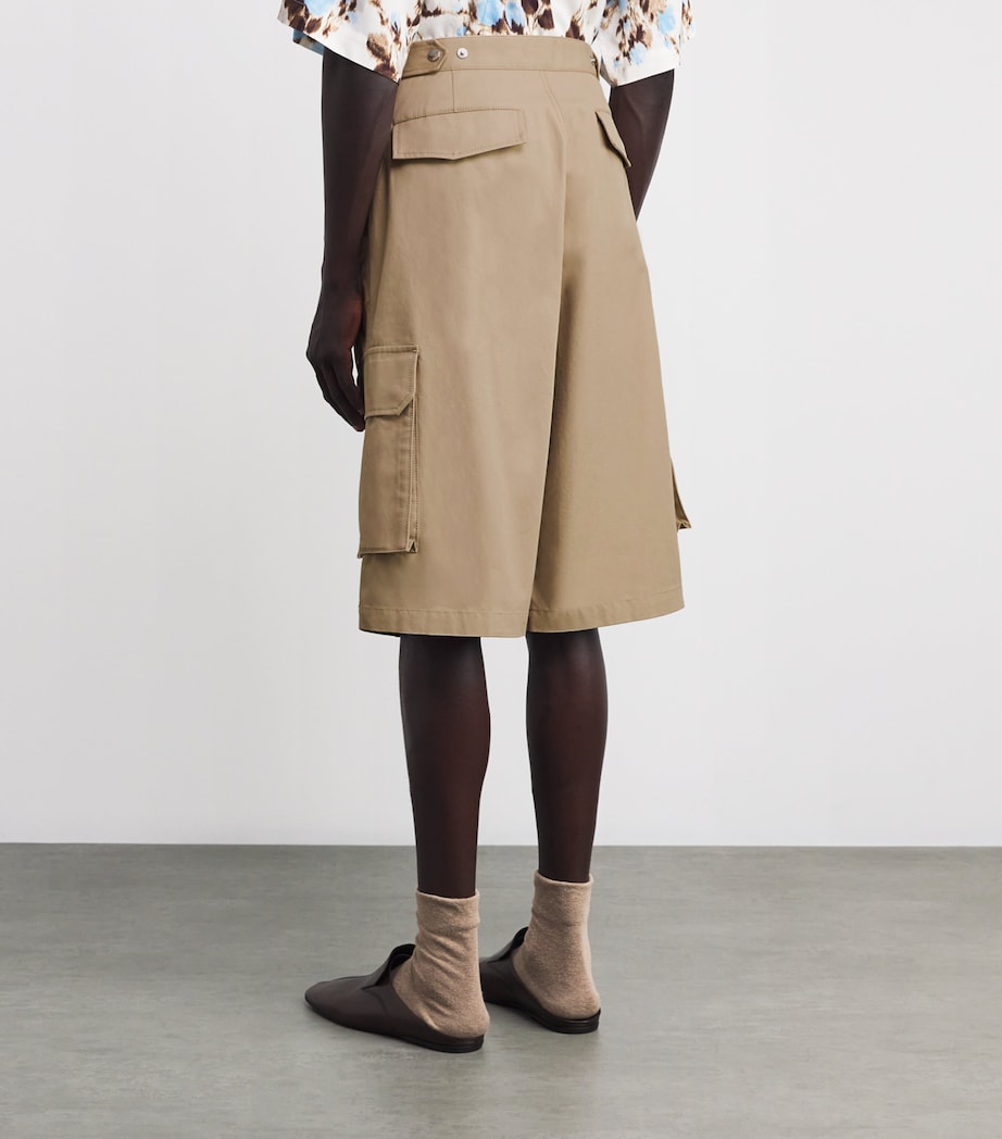 Cotton Cargo Shorts 229 - CAFE CREME Image 4