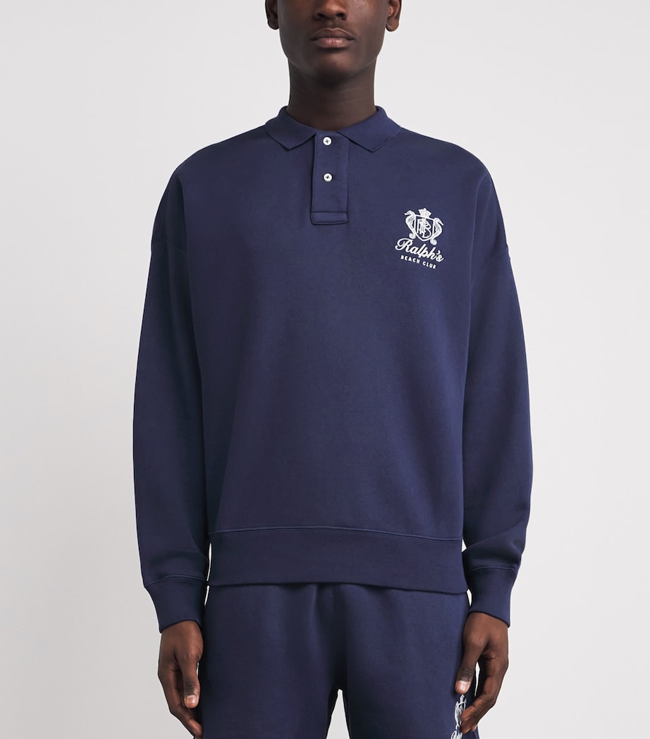 Polo Ralph Lauren Mens Cotton-Blend Beach Club Polo Sweater Dark Cobalt Image 4