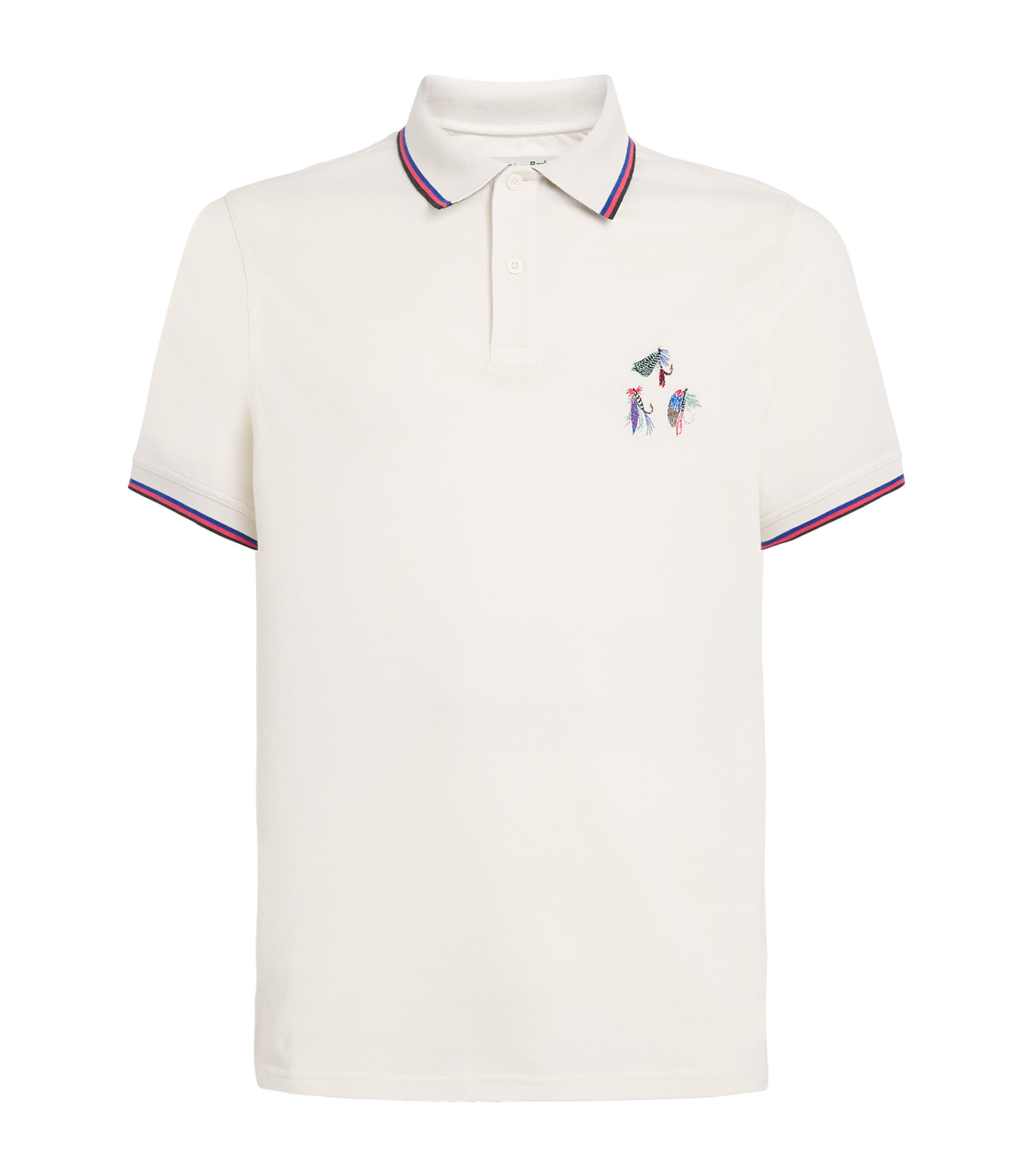 Barbour Mens x Paul Smith Cotton Pique Polo Shirt Whisper Image 1
