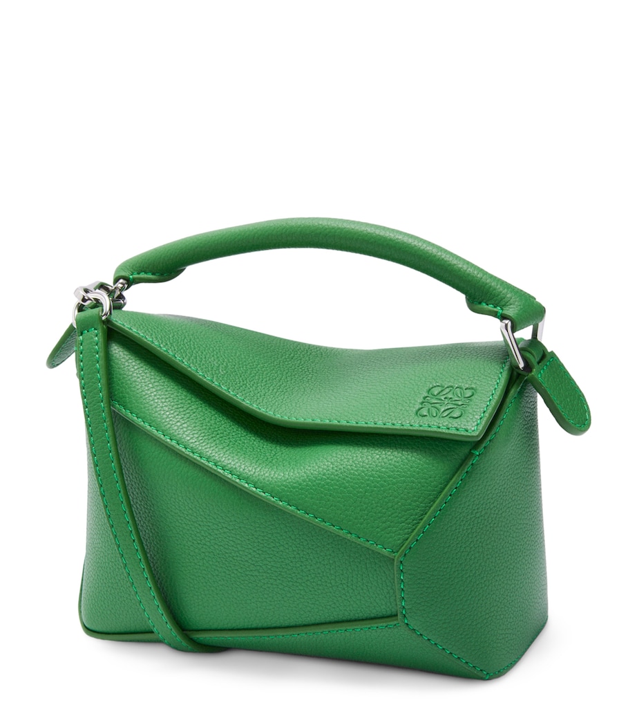 Mini Leather Puzzle Edge Top-Handle Bag TROPICAL GREEN Image 1