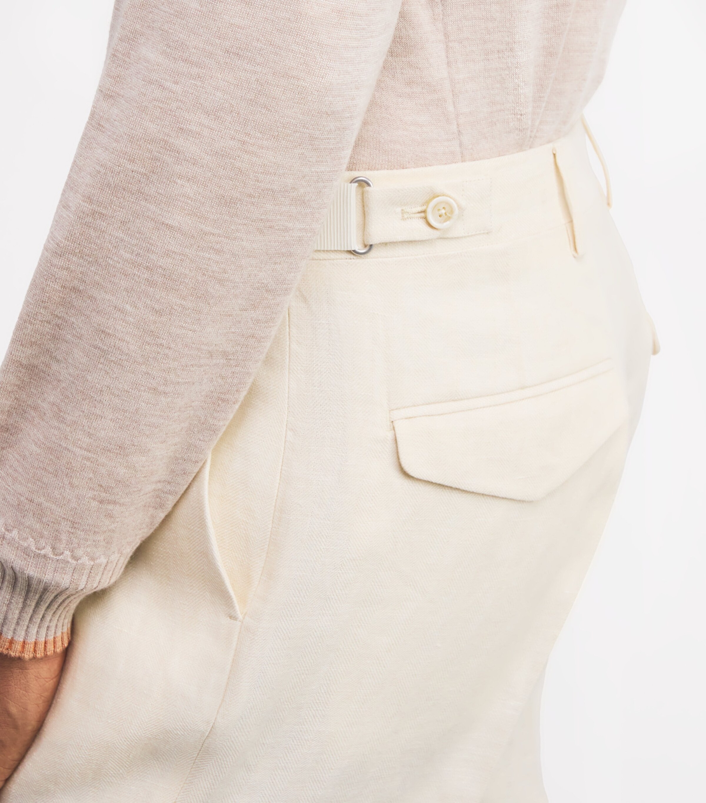 Linen Drop Reg Trousers 120 Image 6