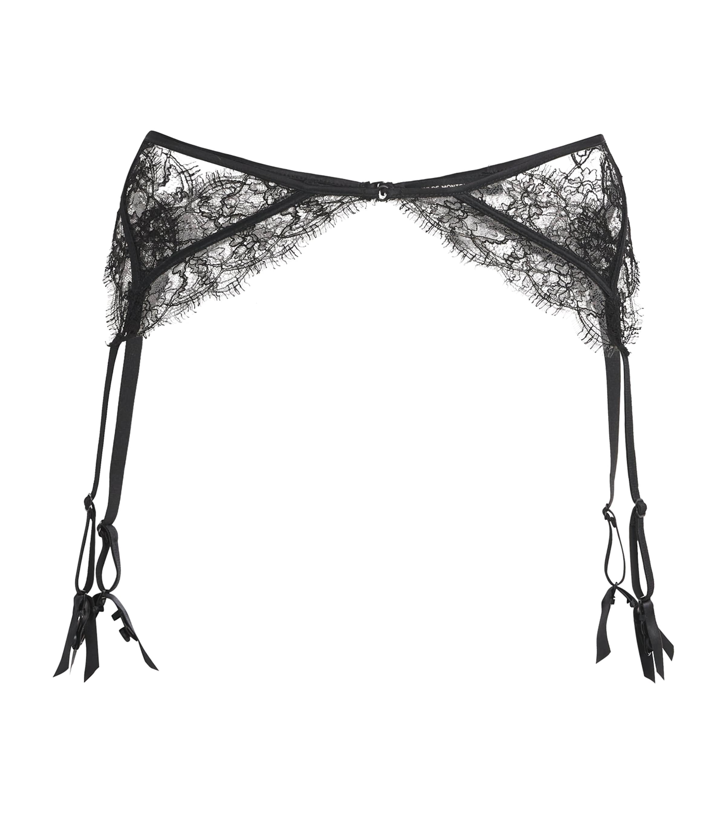 Kiki de Montparnasse Black Lace-Insert Garter Belt | Harrods MU