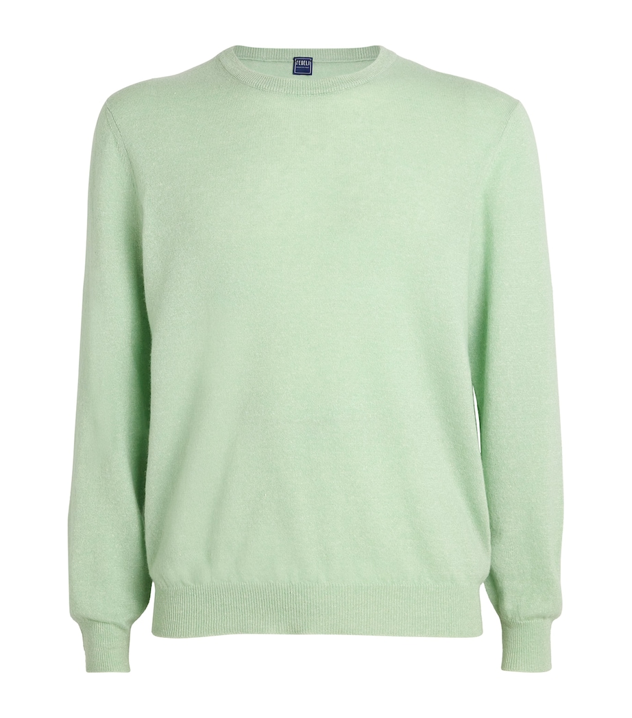 Fedeli Mens Cashmere-Linen Sweater Image 1