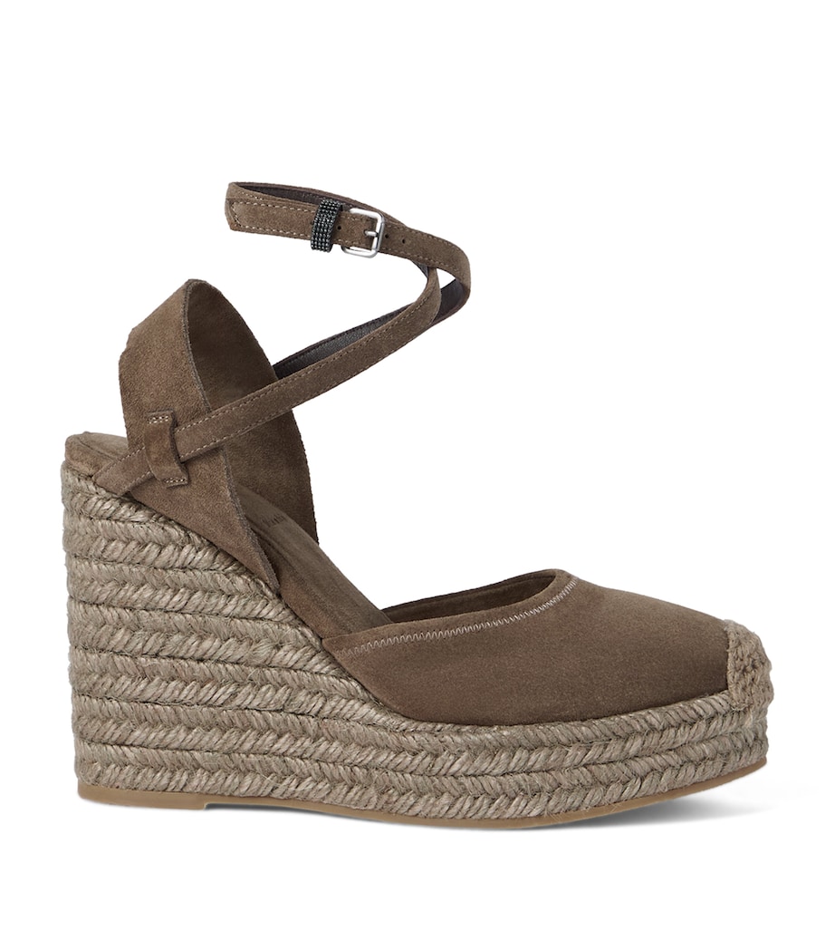 Brunello Cucinelli Suede Wedge Espadrilles 80 Image 1