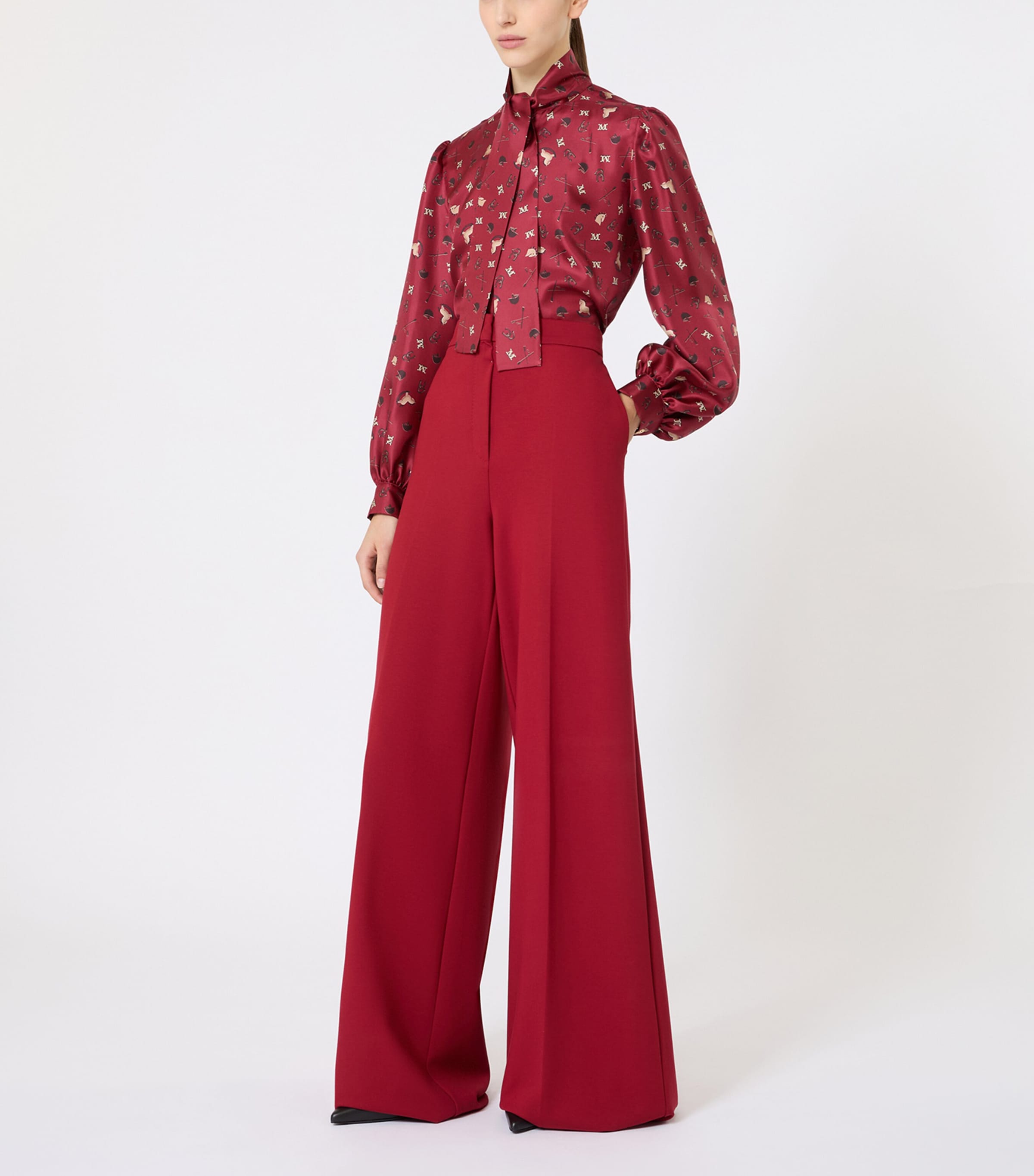 Silk Printed Blouse RED Image 5