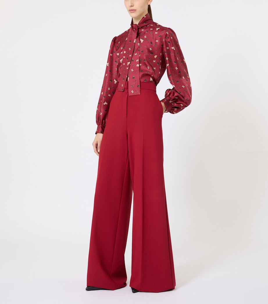 Silk Printed Blouse RED Image 5