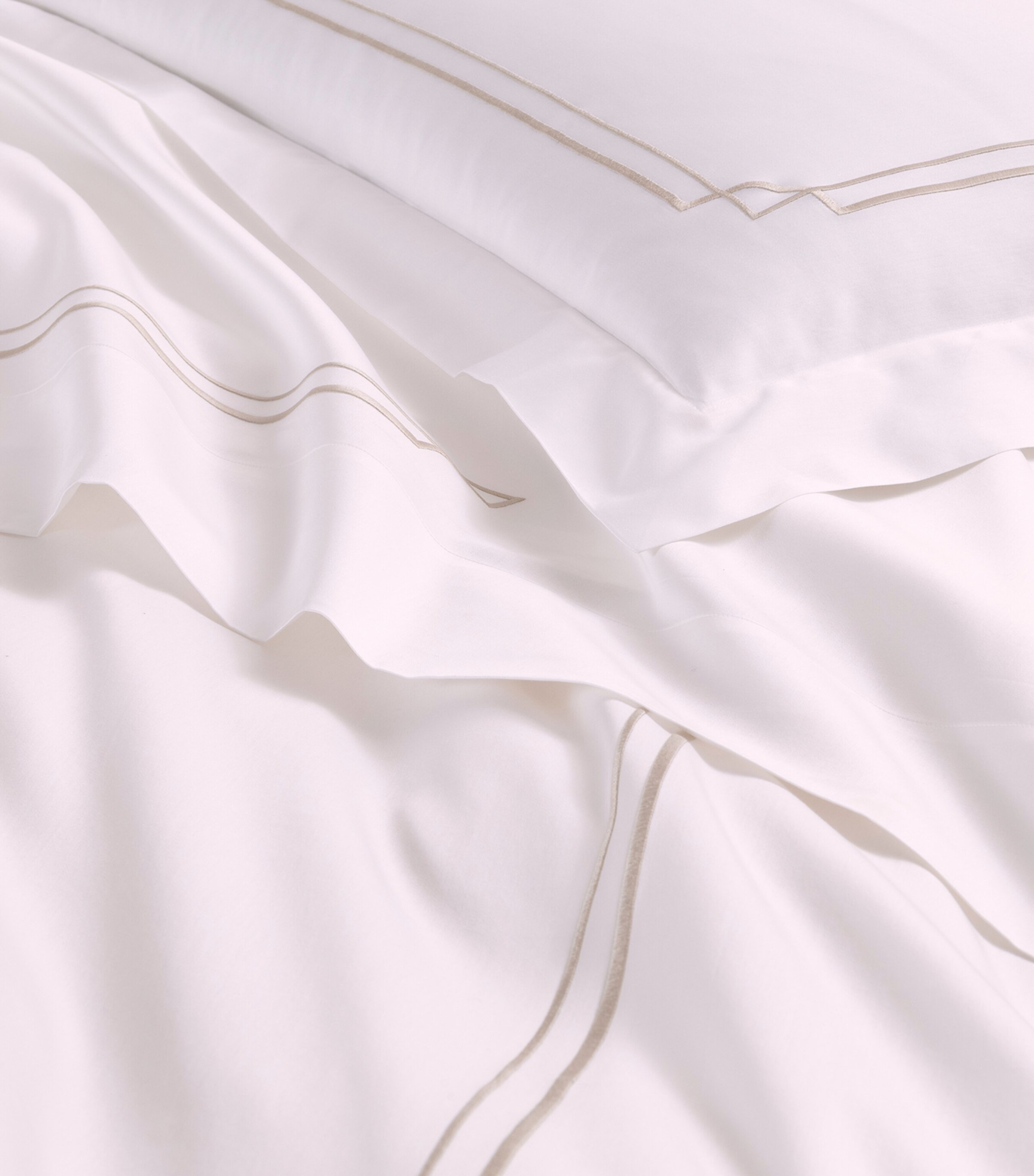 Frette Cotton Layering Embroidery King Sheet Set Milk/savage B Image 2