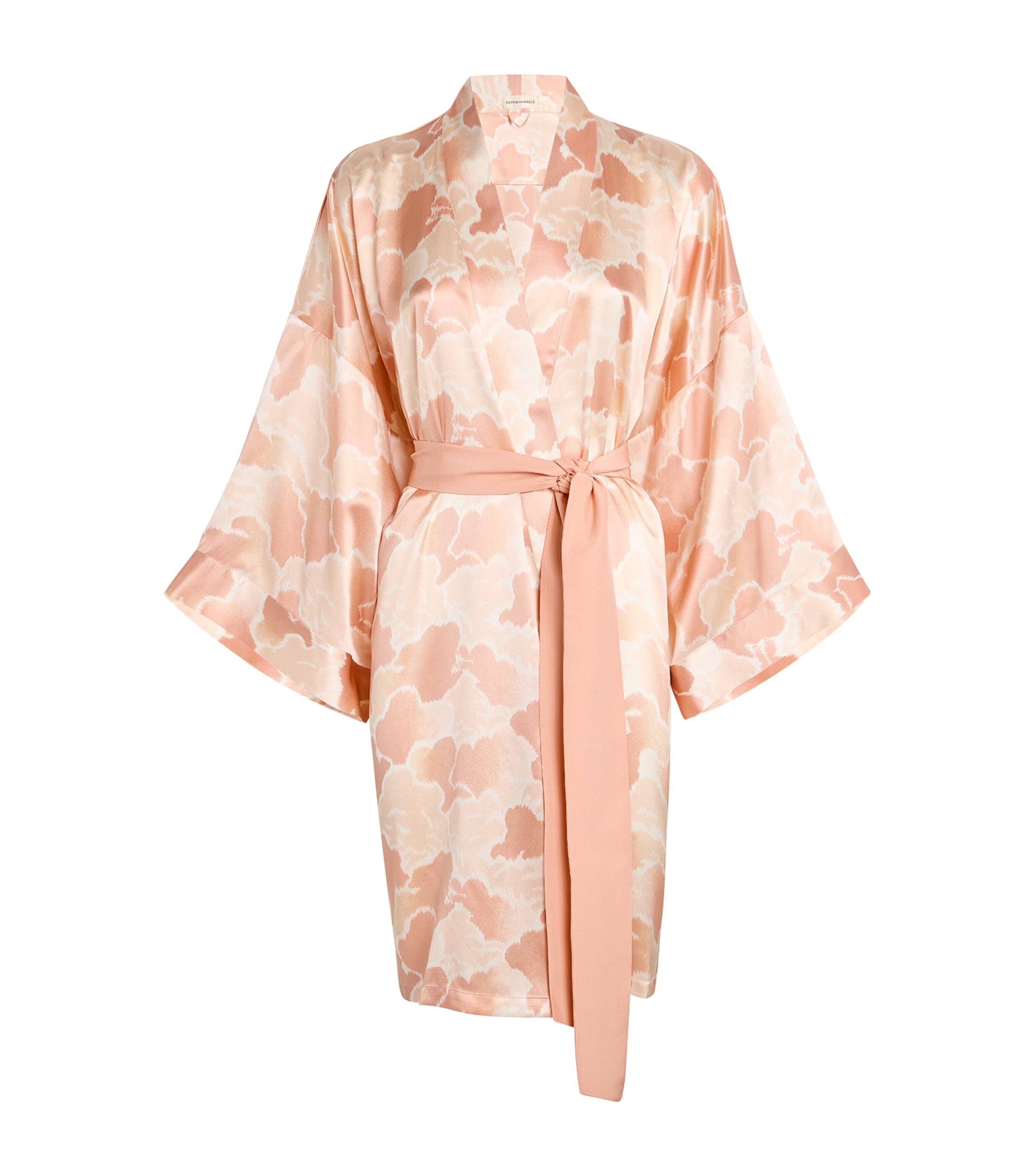 Olivia Von Halle Silk Mimi Icarus Cloud Robe In Black