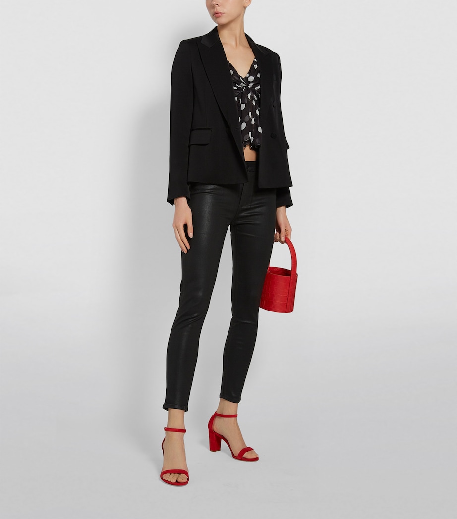 Hoxton Coated Skinny Jeans BLACK FOG LUXE Image 3