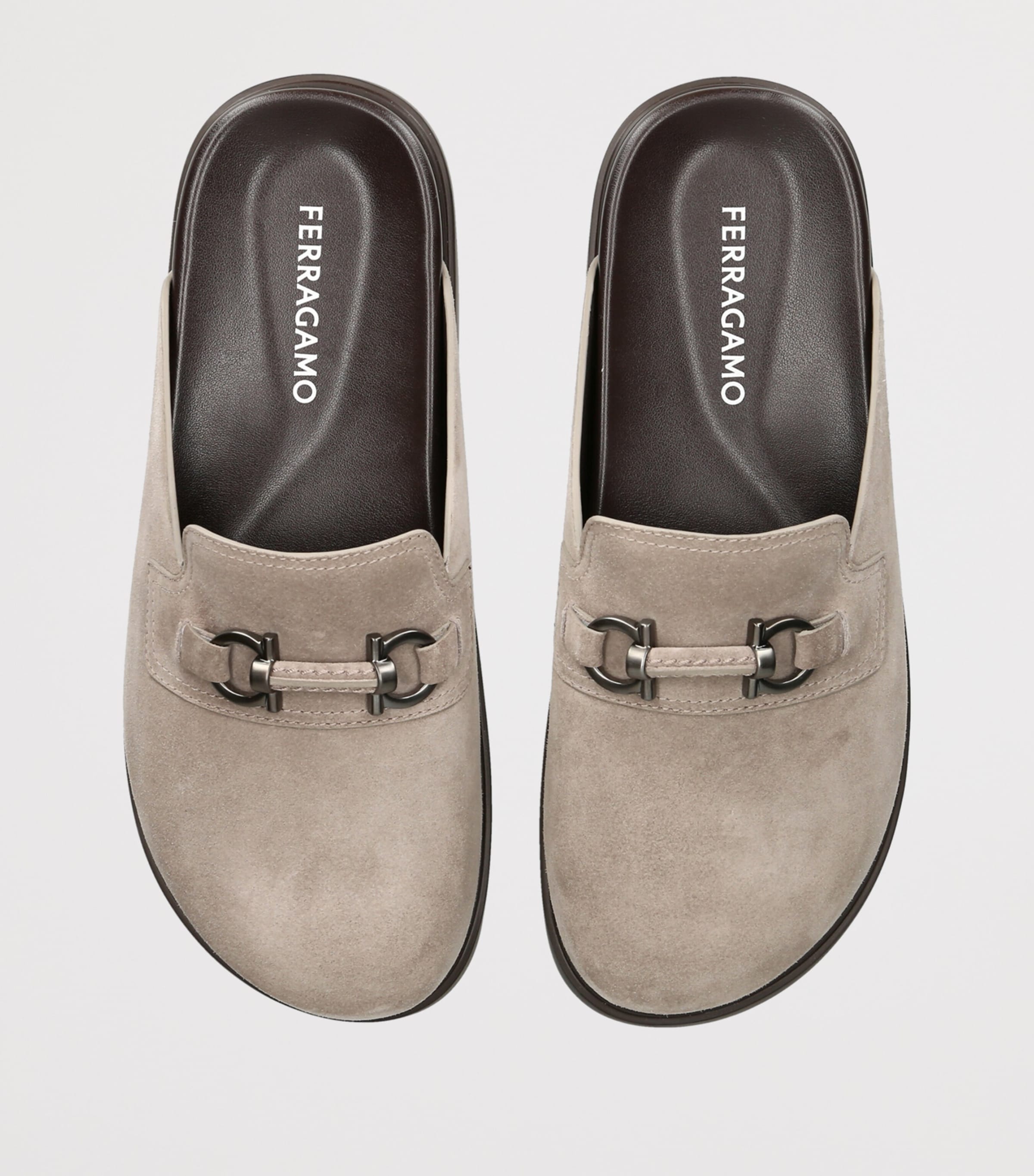 Salvatore Ferragamo Suede Santiago Mules Beige Image 3