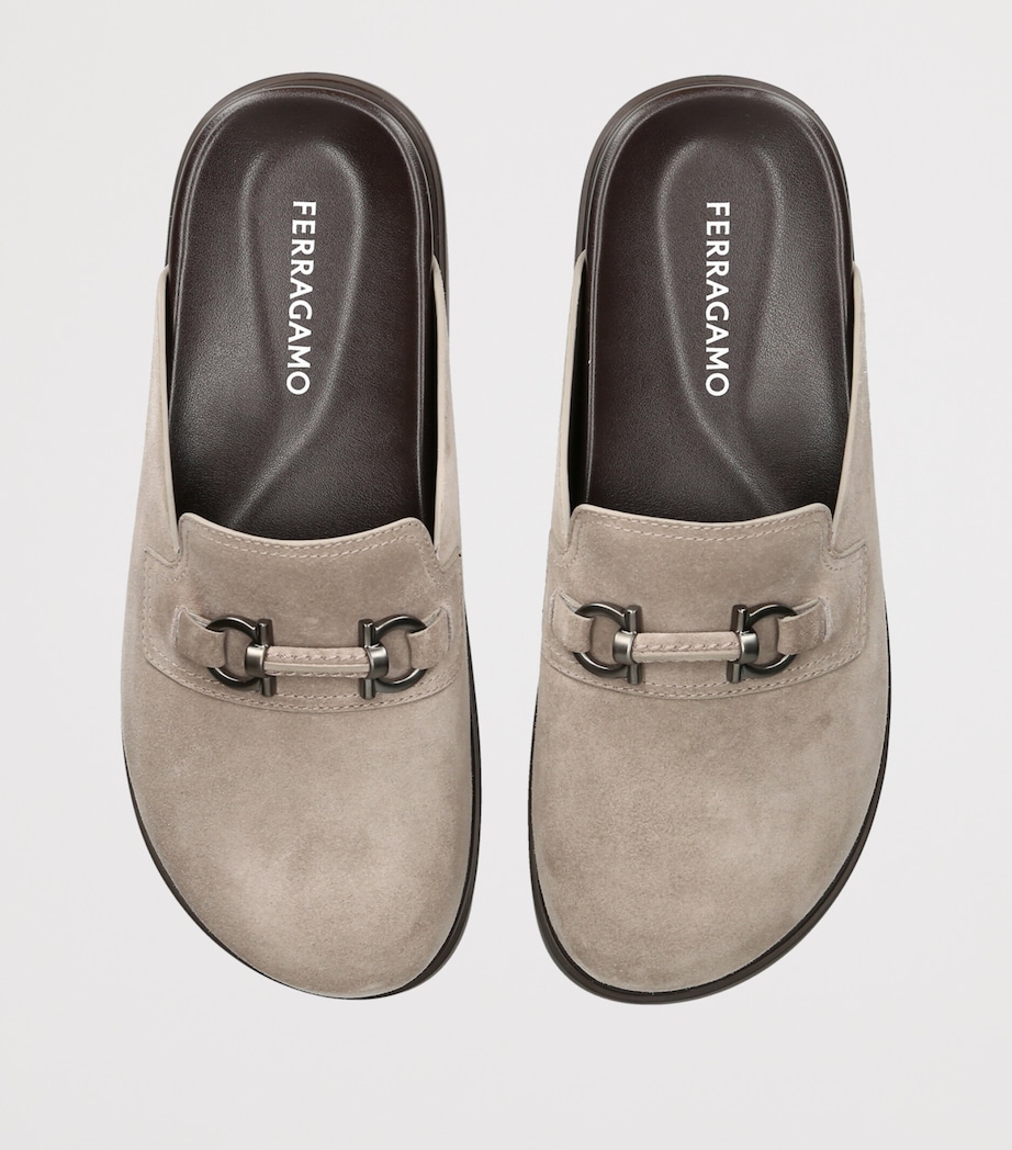 Salvatore Ferragamo Suede Santiago Mules Beige Image 3