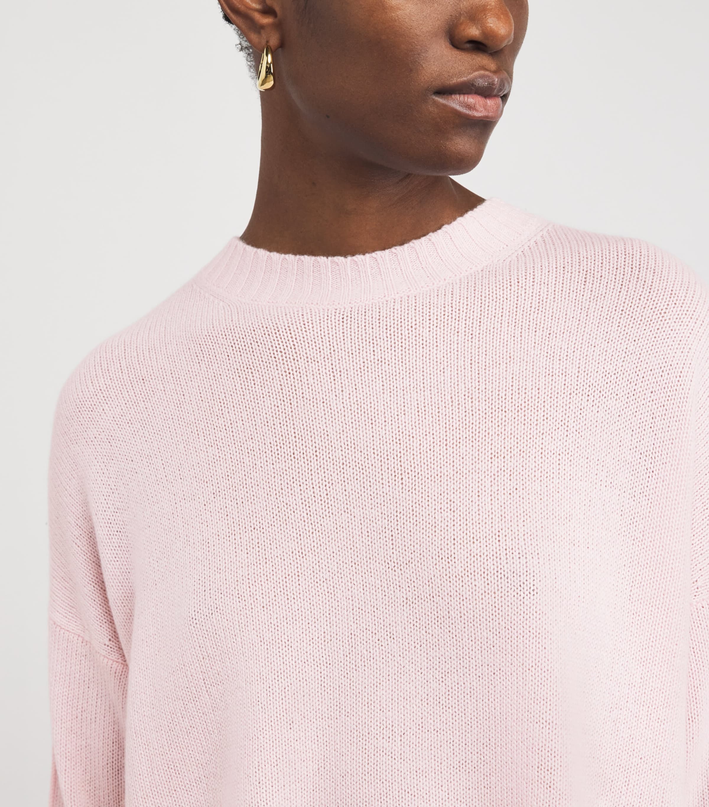 Allude Womens Cashmere Crew-Neck Sweater Pink Image 6