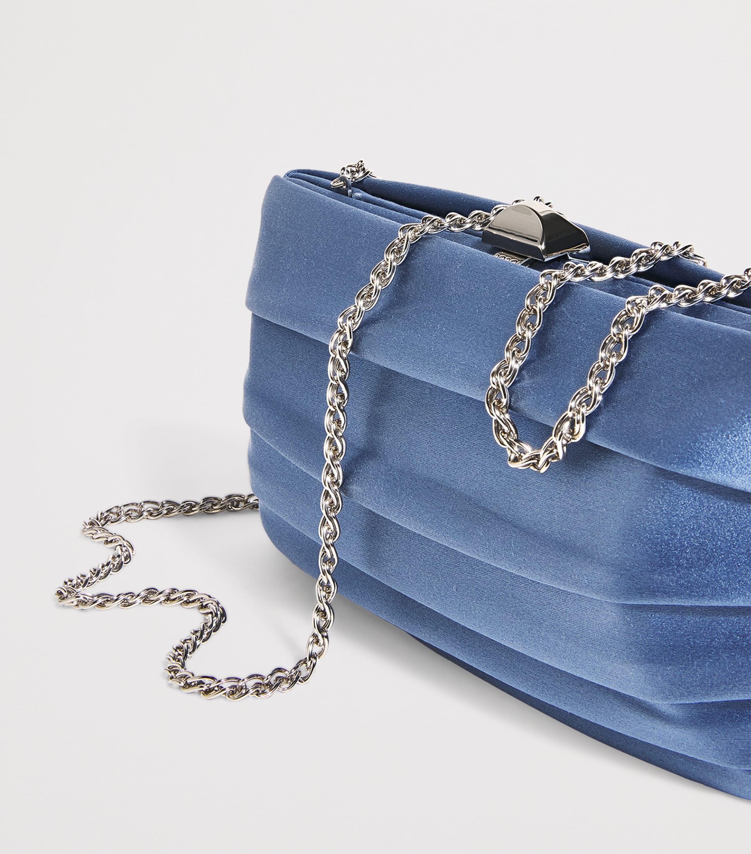 Satin Plissé Clutch Bag 0335 PERIWINKLE Image 6