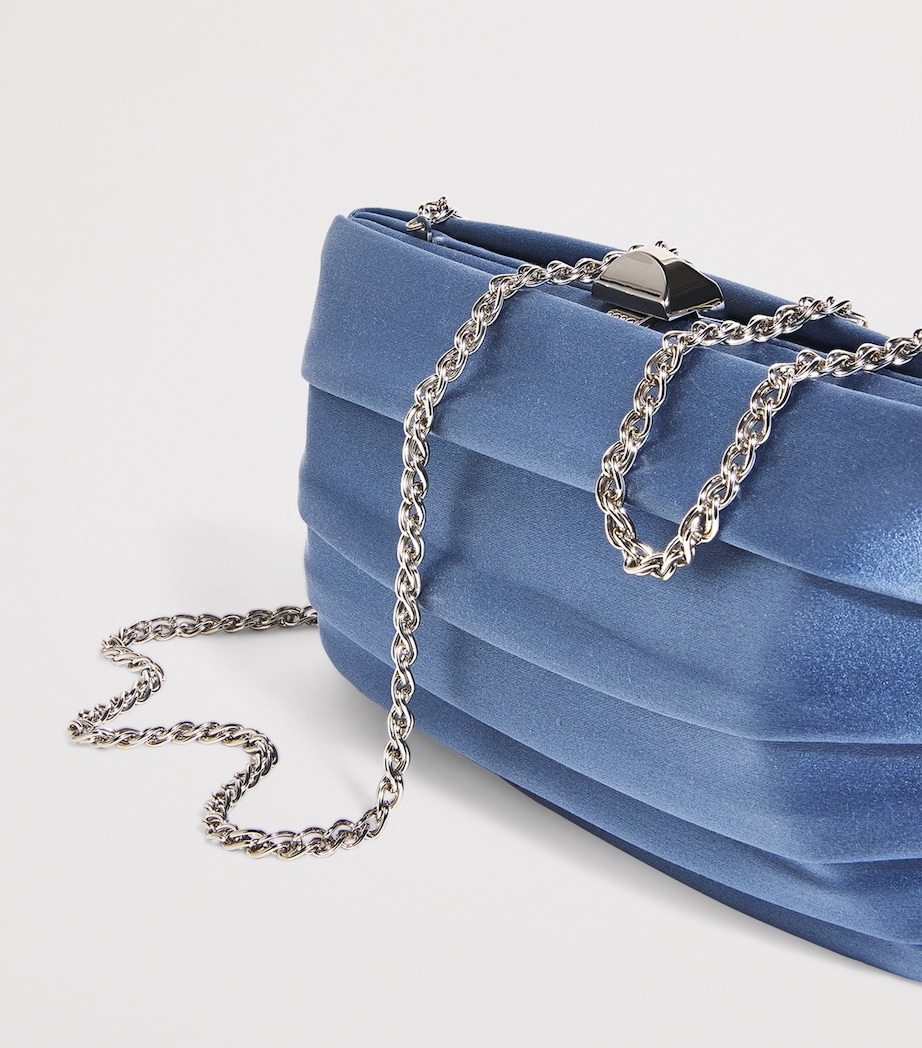 Satin Plissé Clutch Bag 0335 PERIWINKLE Image 6