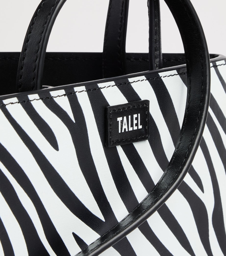 Talel Paris Leather Zebra Triangle Top-Handle Bag Zebra Image 6