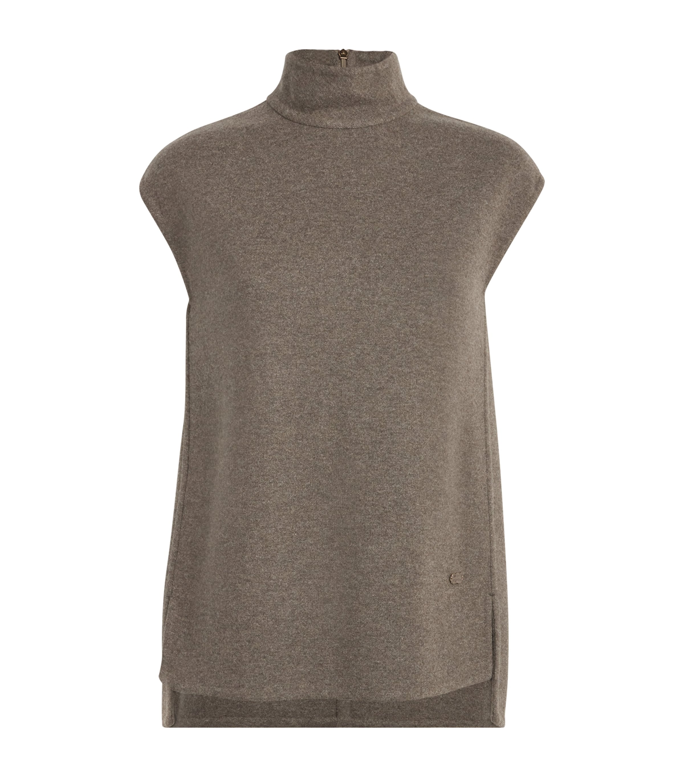 Agnona Cashmere-blend Double-face Top In Brown