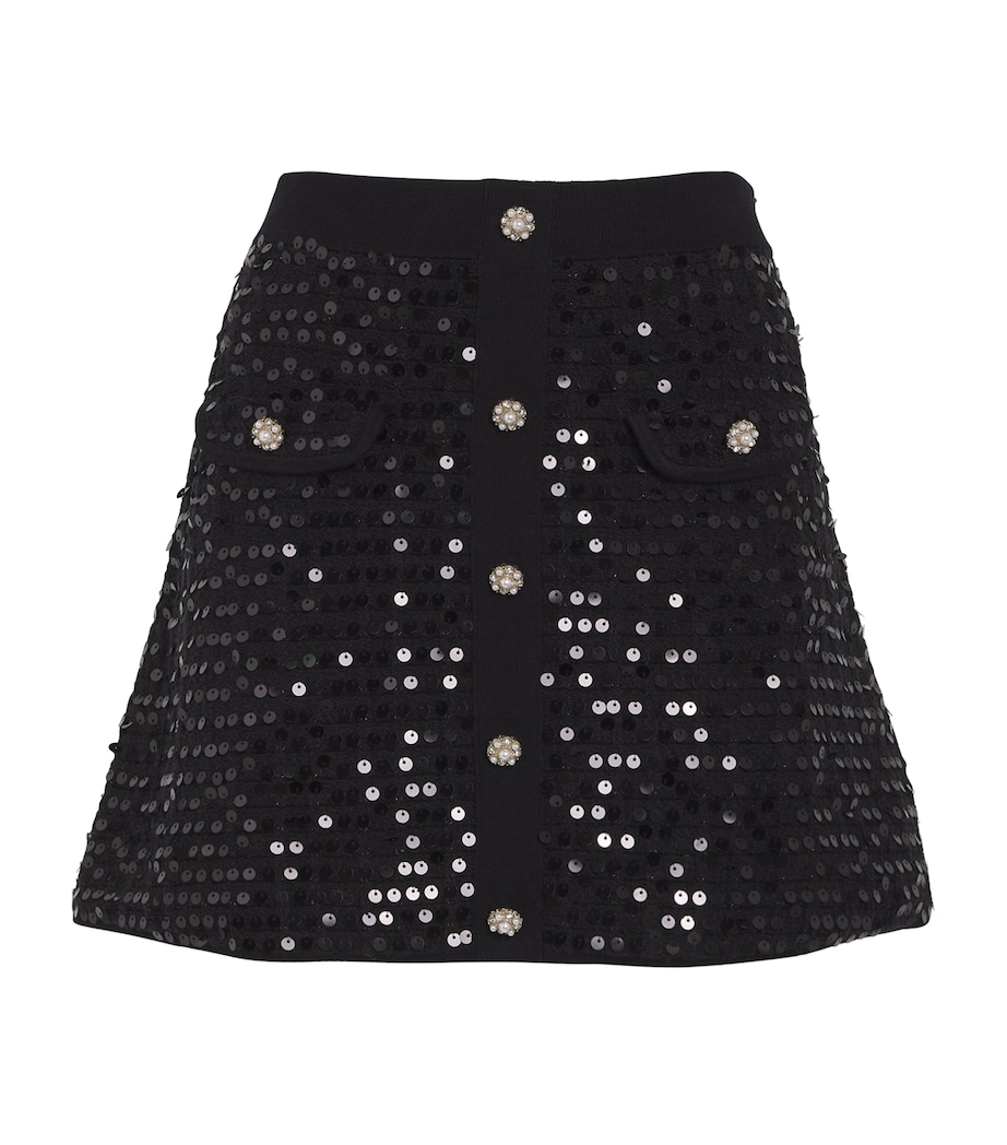 Sequinned Mini Skirt BLACK Image 1