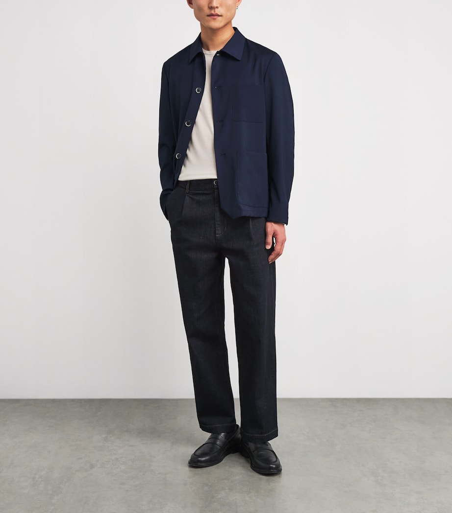 Tropical Virgin Wool Overshirt 170 NAVY Image 2