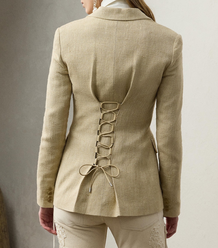 Lace-Up Safia Blazer LIGHT TAN MULTI Image 3