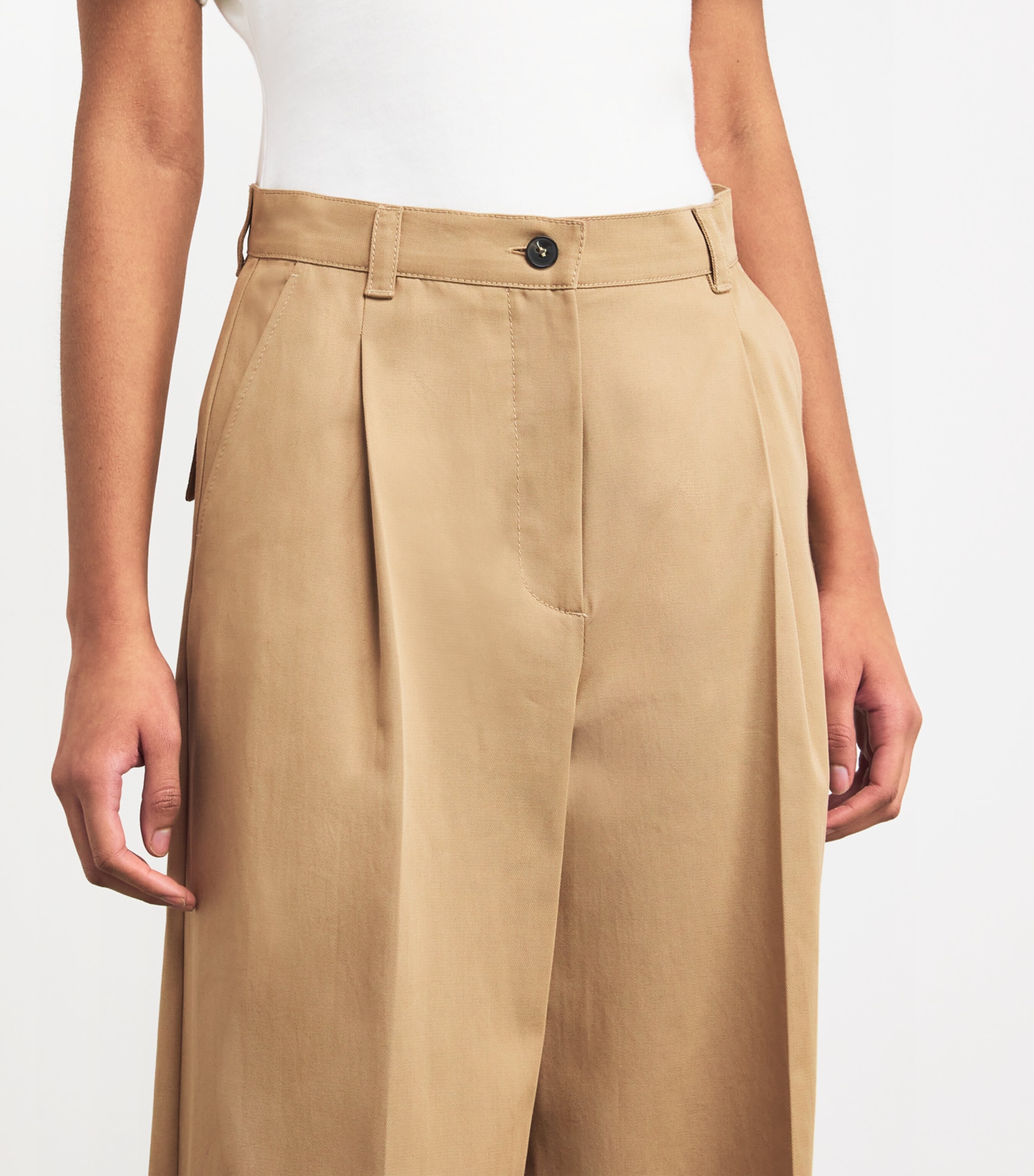 Weekend Max Mara Cotton Wide-Leg Nebbie Tailored Trousers