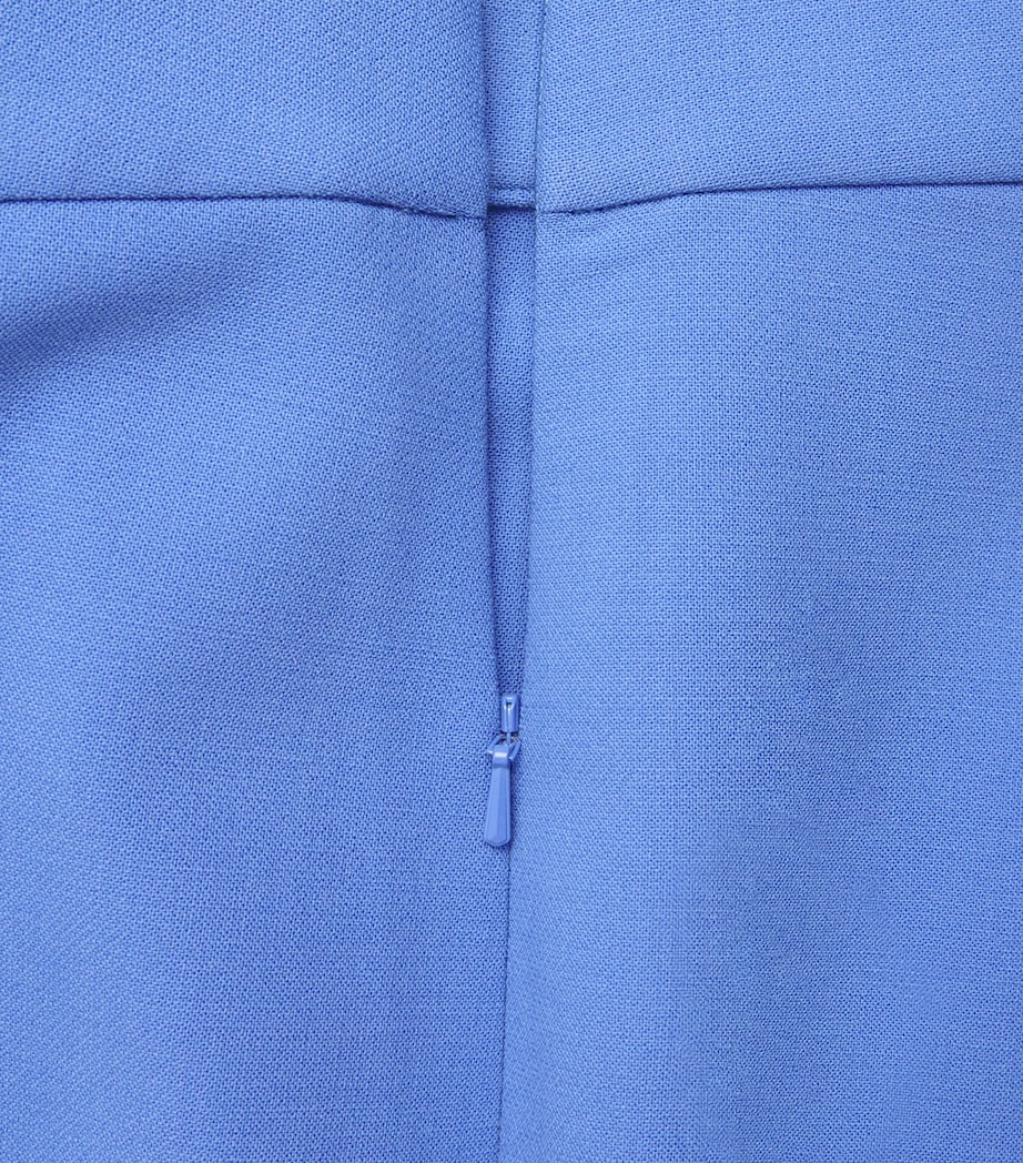 Carolina Herrera Womens Stretch-Wool Wide-Leg Diane Trousers Bluebell Image 6