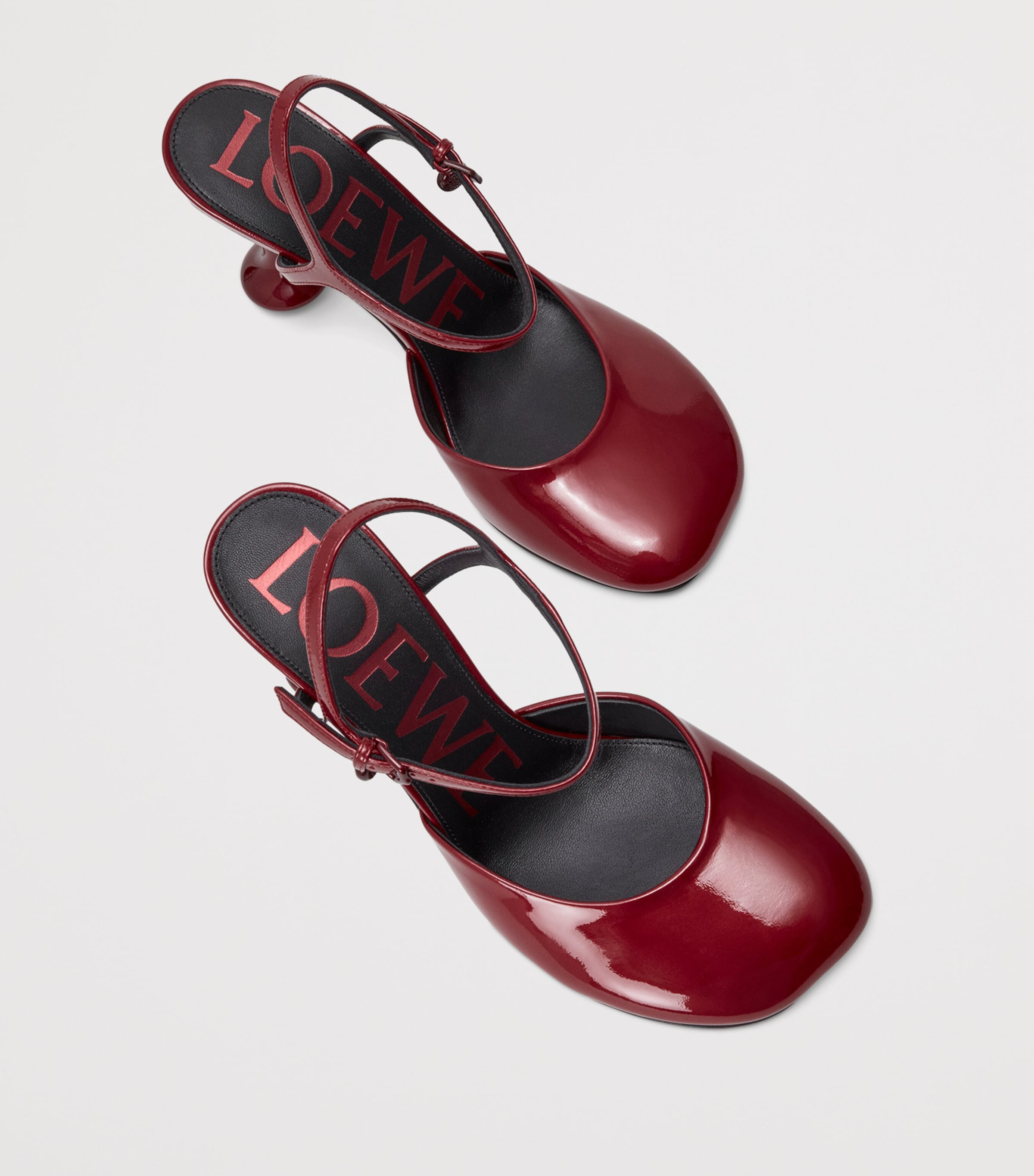 Leather Ankle-Strap Toy Pumps 90 DARK RED Image 4