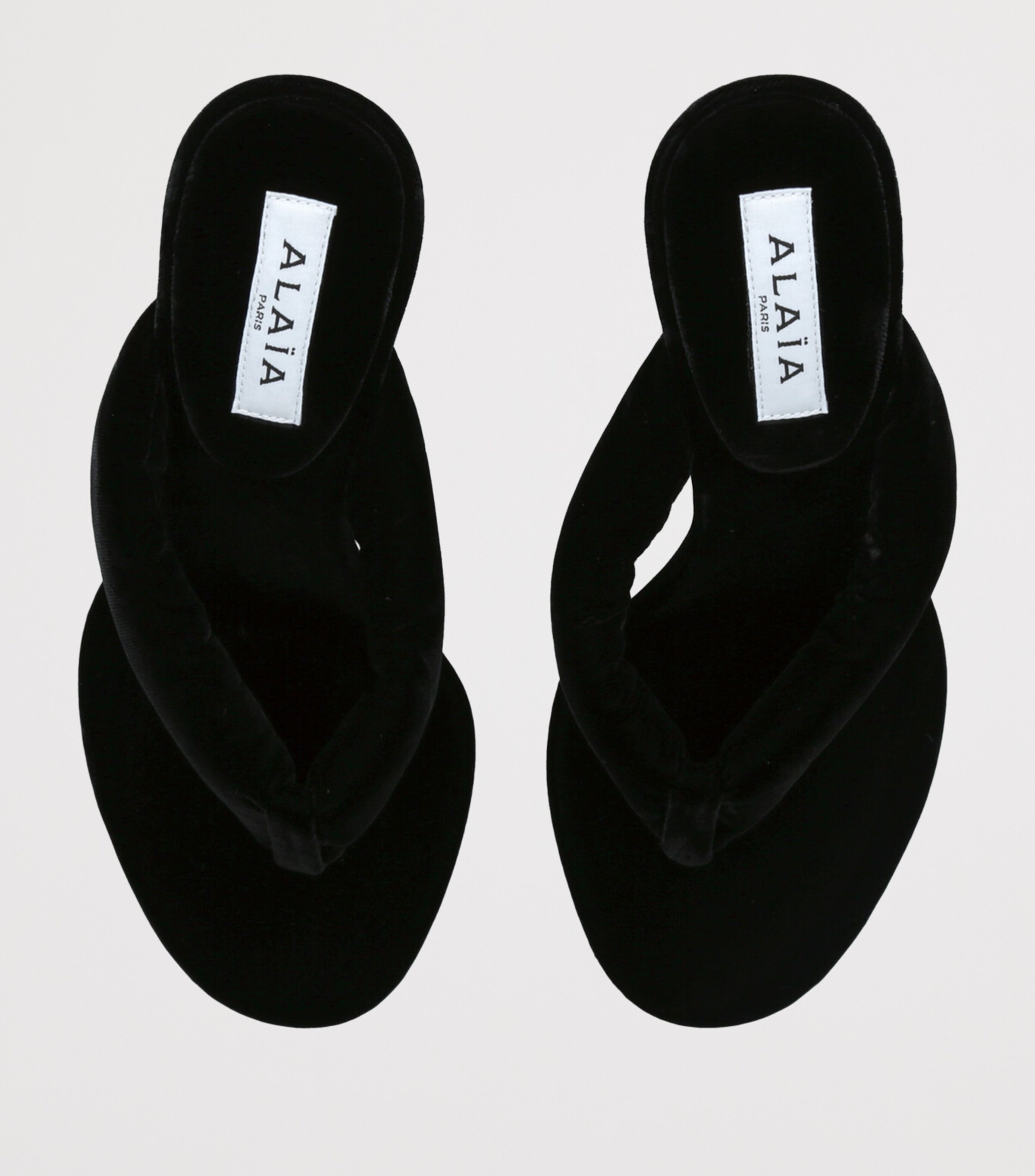 Velvet Thong Sandals 90 BLACK Image 4