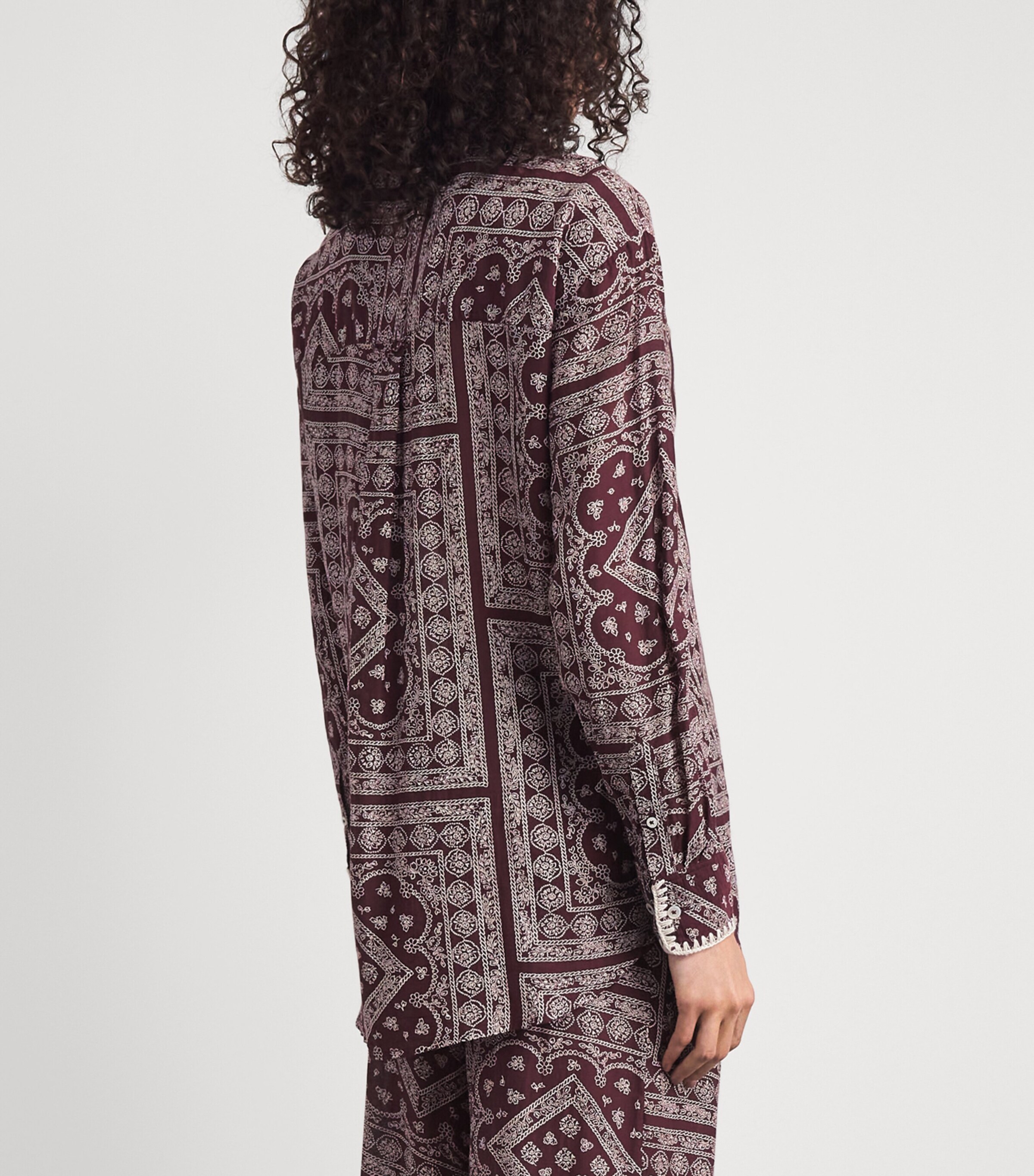 Veronica Beard Womens Paisley Print Lloyd Shirt Raisin/dove Image 5