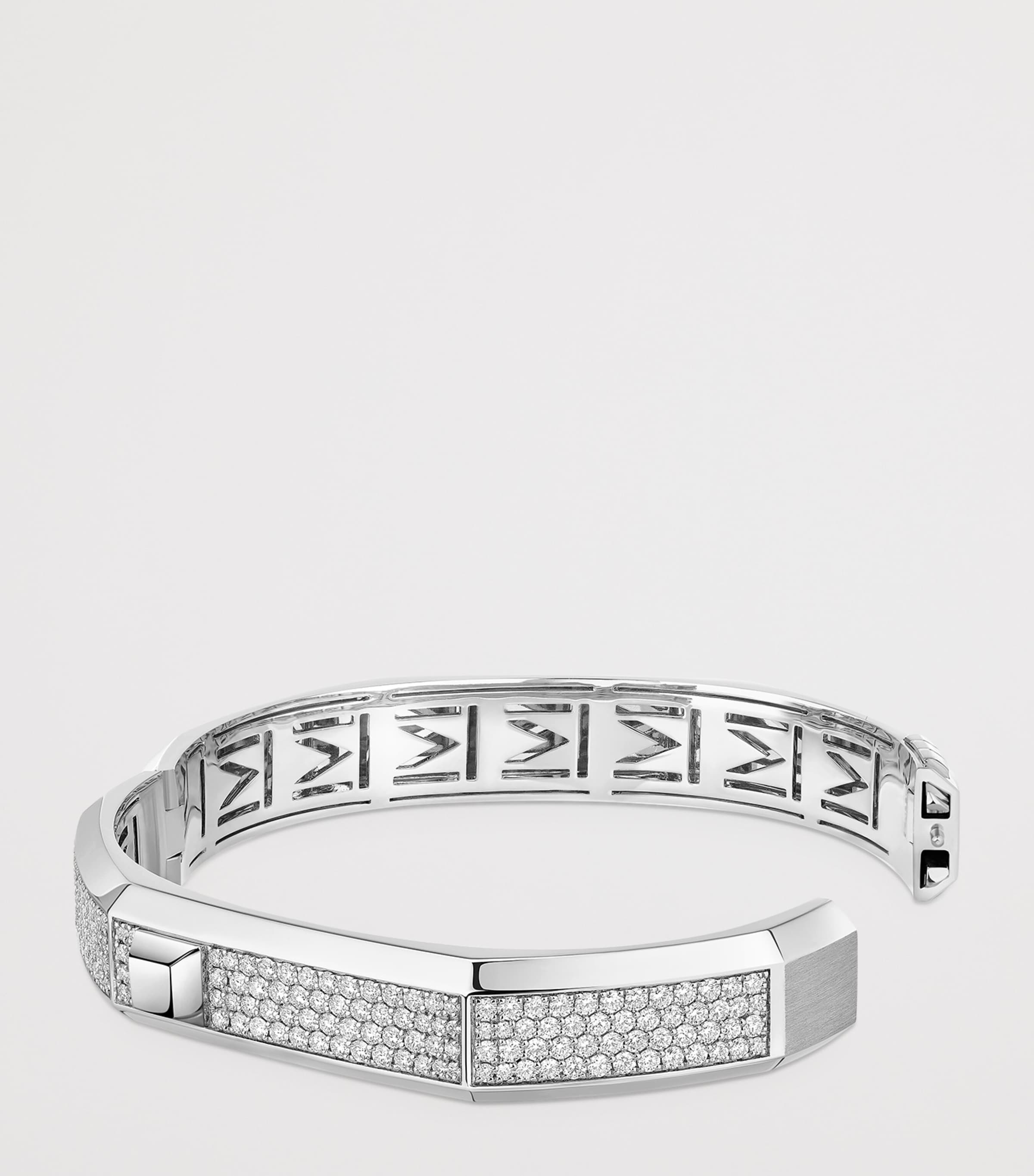Messika Moderniste White Gold and Diamond Large Pavé Bangle (2.20ct) White Gold Image 3