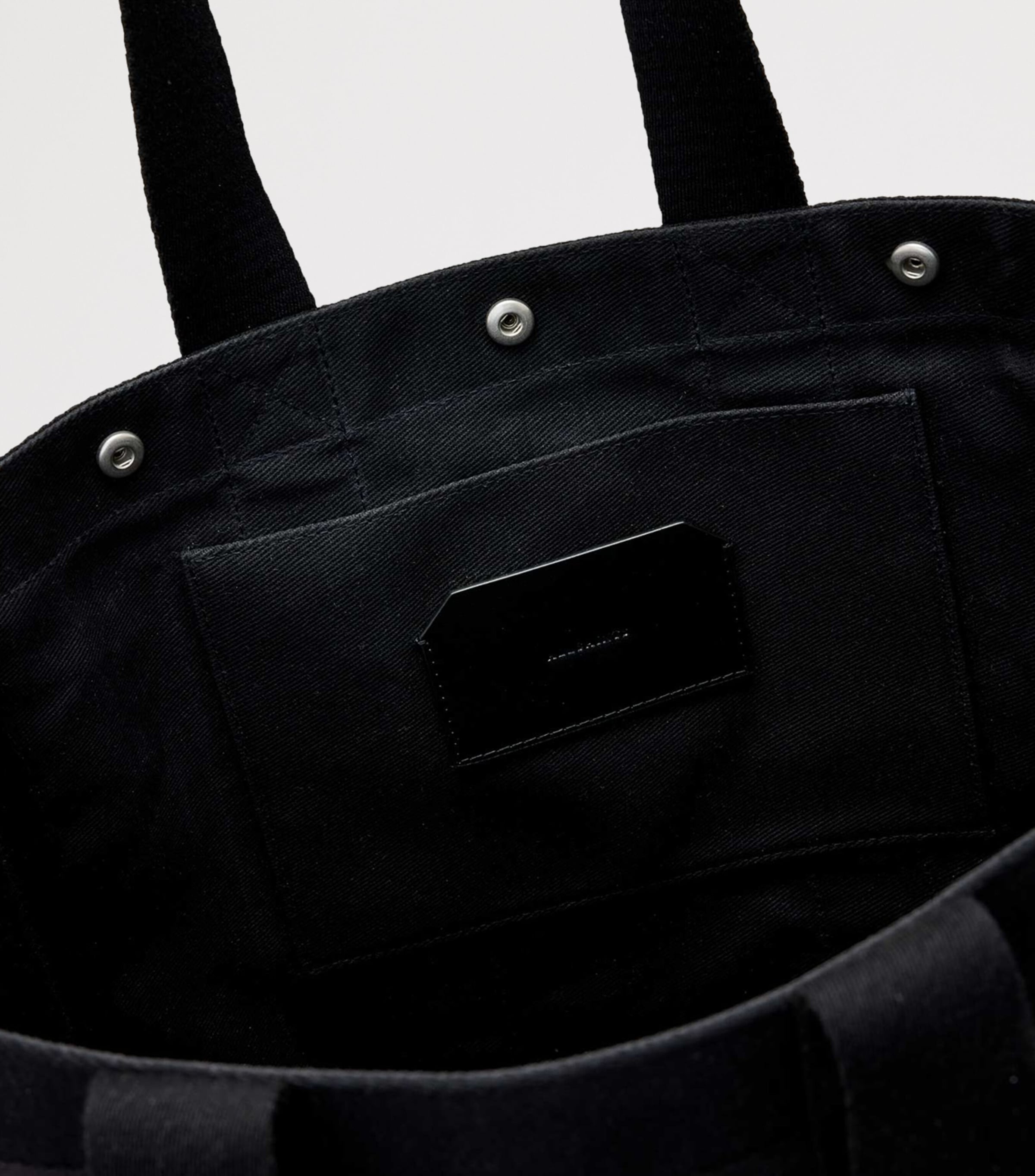 AllSaints Organic Cotton Canvas Layo Tote Bag Washed Black Image 5