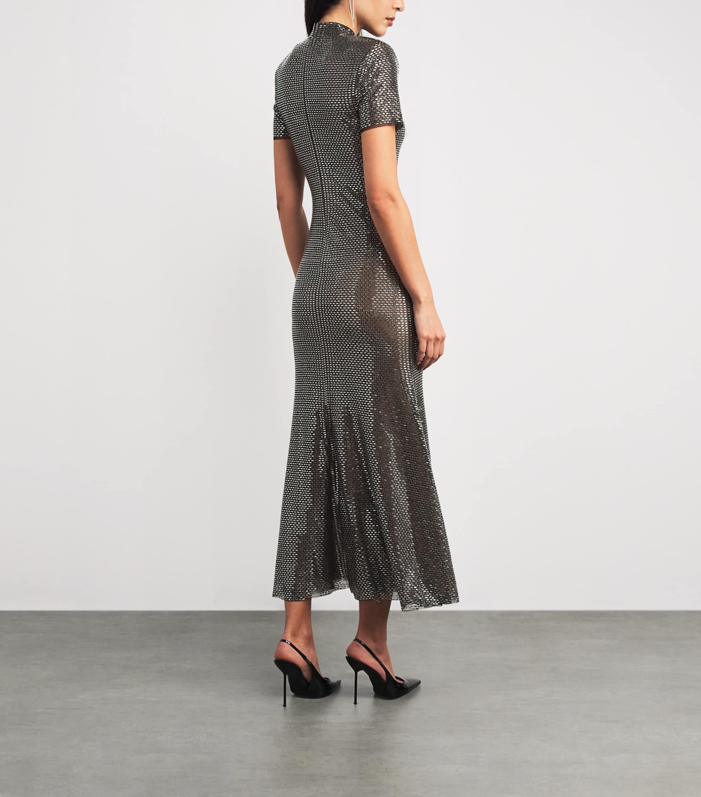 Rhinestone Maxi Dress GREY Image 3