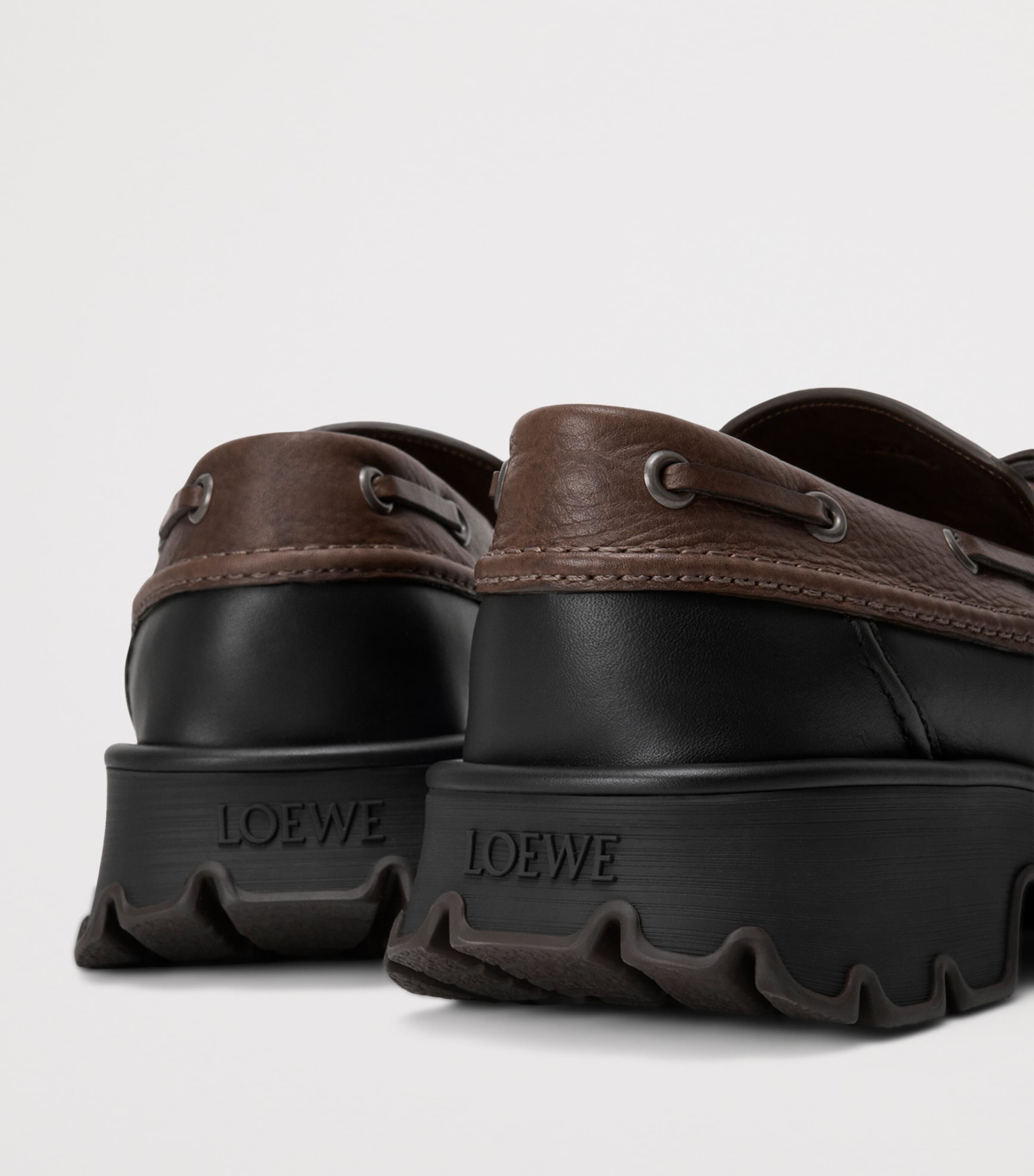 Leather Bobby Loafers BLACK/CACAO Image 4
