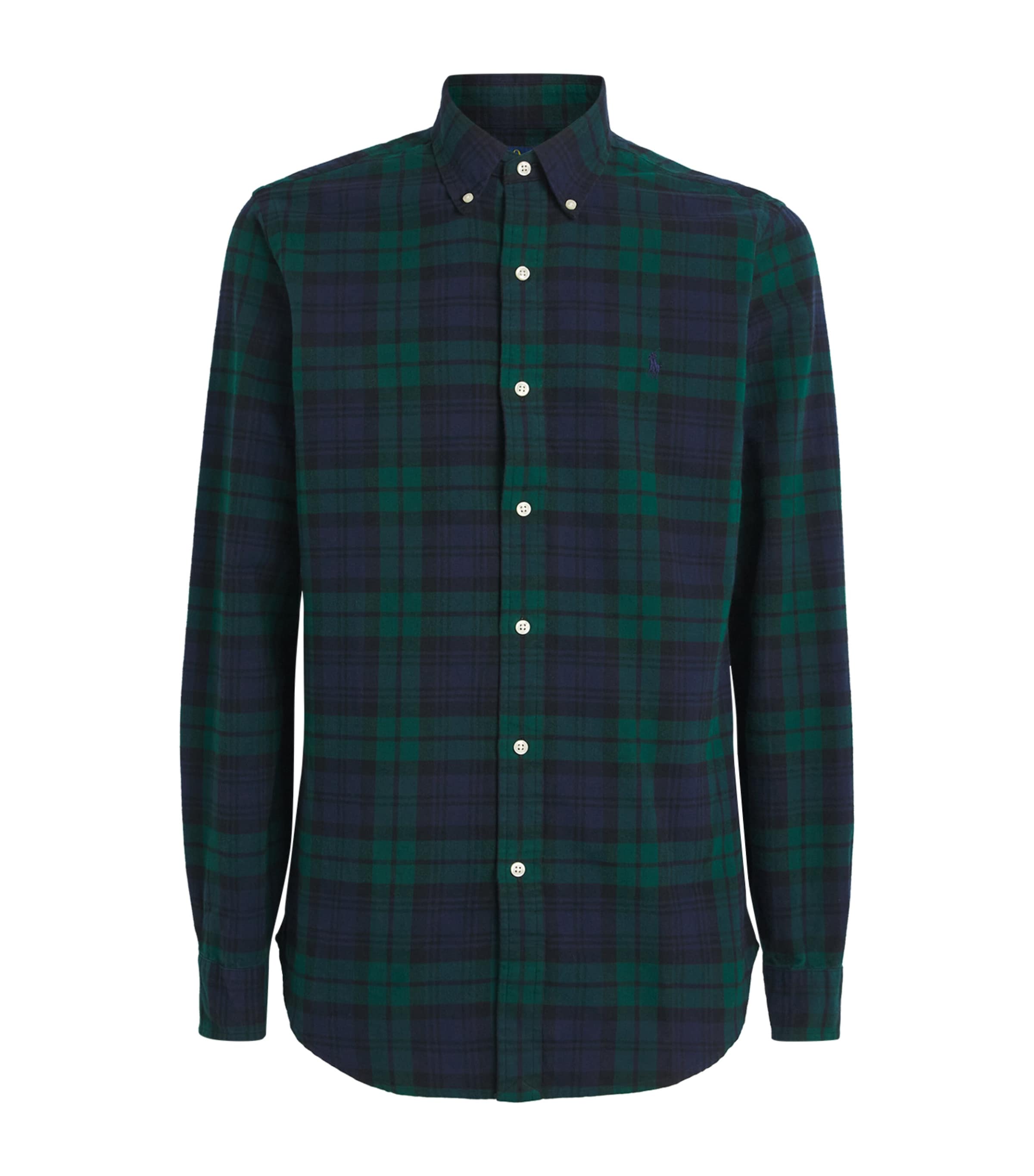 Polo Ralph Lauren Button-down Collar Logo-embroidered Checked Brushed-cotton Oxford Shirt In Multi