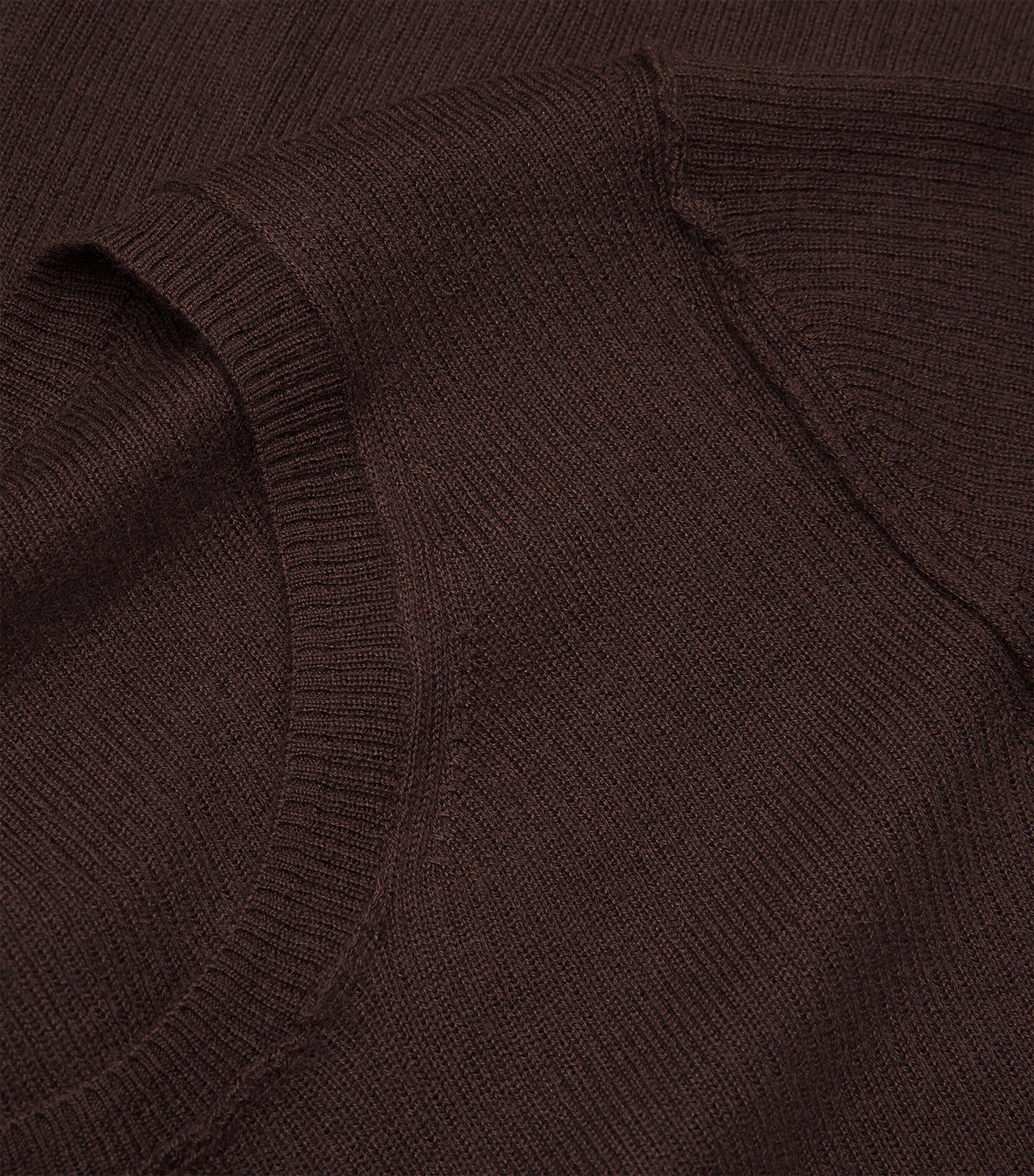 ÉTERNE Womens Cashmere Rib Stitch Baby T-Shirt Espresso Esp Image 5