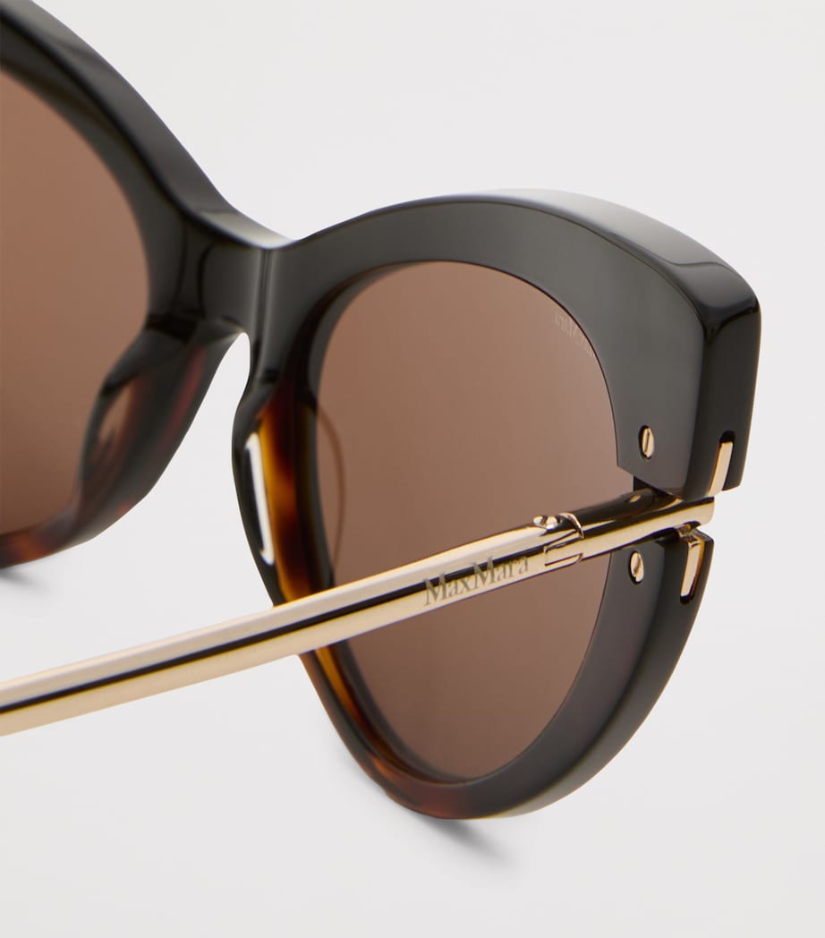 Max Mara Tortoiseshell Cat Eye Sunglasses Tawny Bronze Brown Image 4