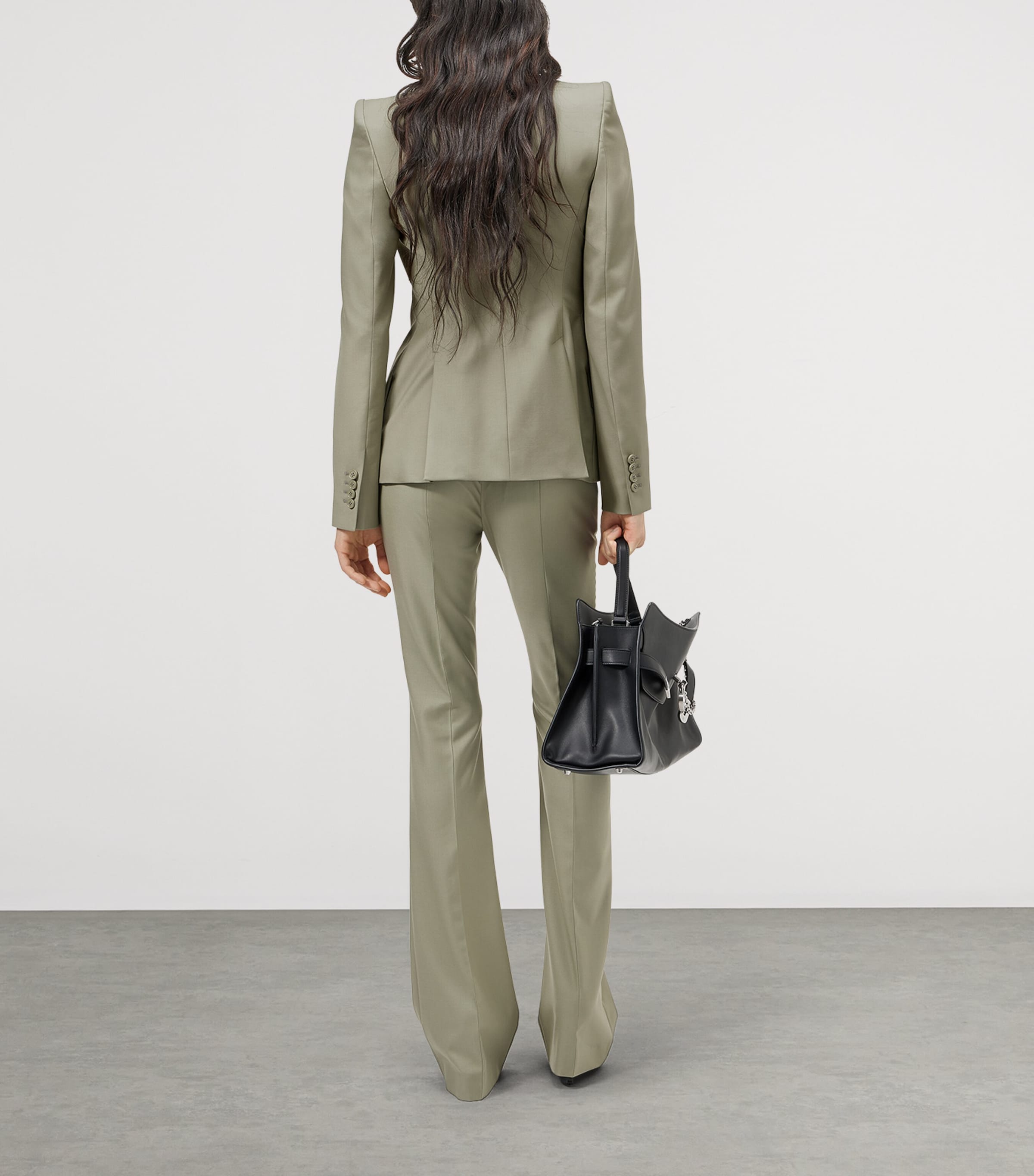McQueen Womens Wool Bootcut Trousers Image 3